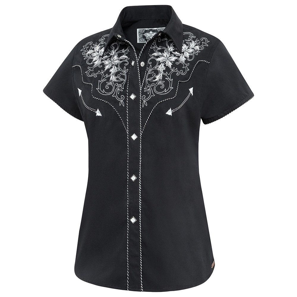 Stars & Stripes Kurzarmbluse Westernbluse Isabel bestickt günstig online kaufen