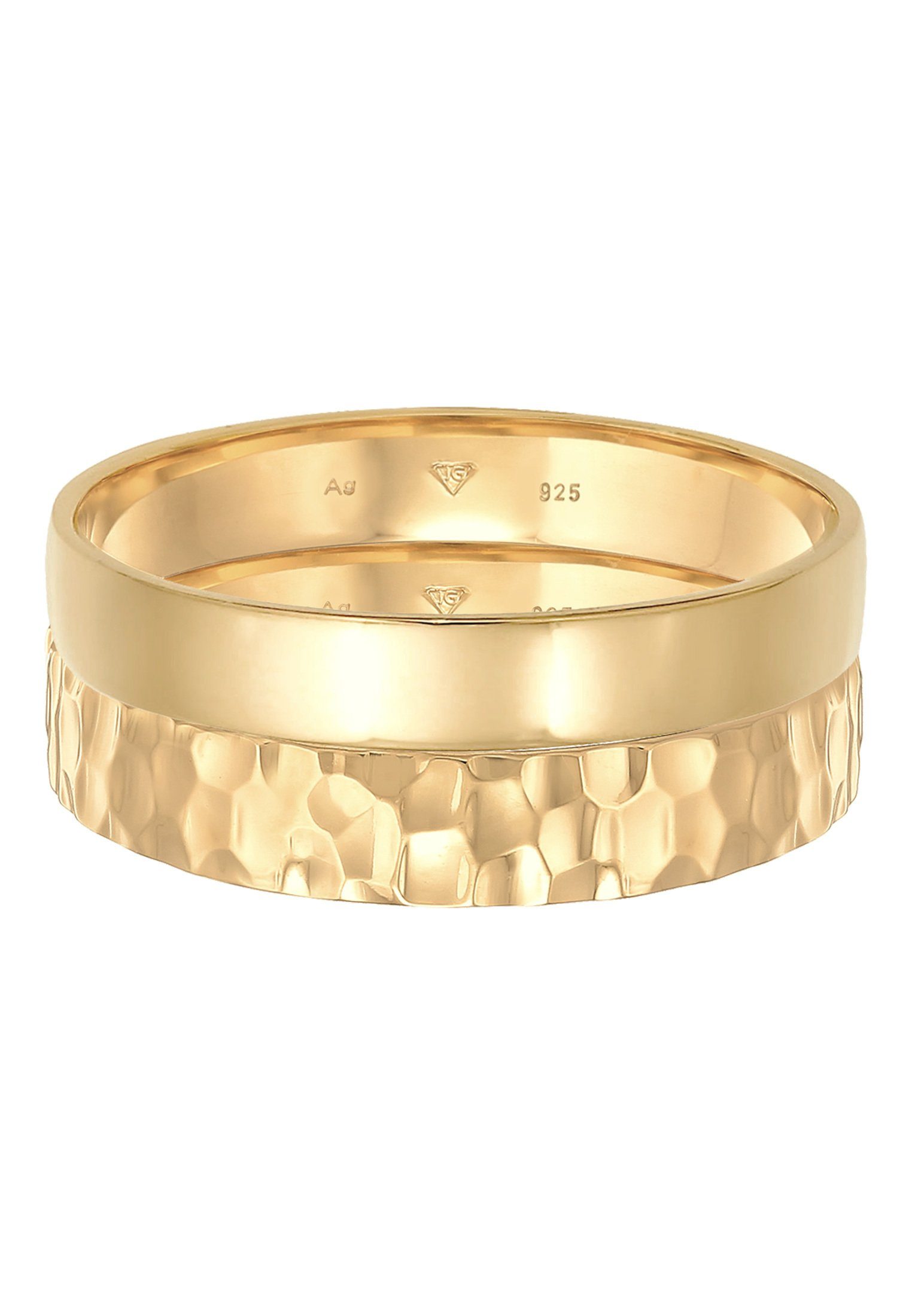 Kuzzoi Ring-Set Kuzzoi Ring Set Basic Gehämmert 925 Silber