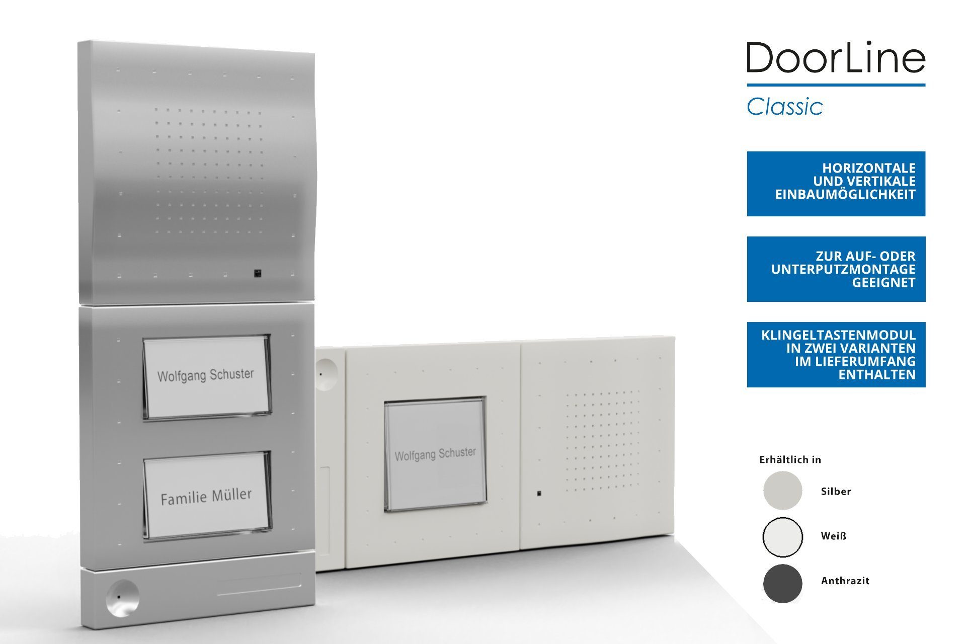 DoorLine Classic Smart Home Türklingel auf´s Anthrazit Weiterentwicklung T01/02) Telefon, (direkt