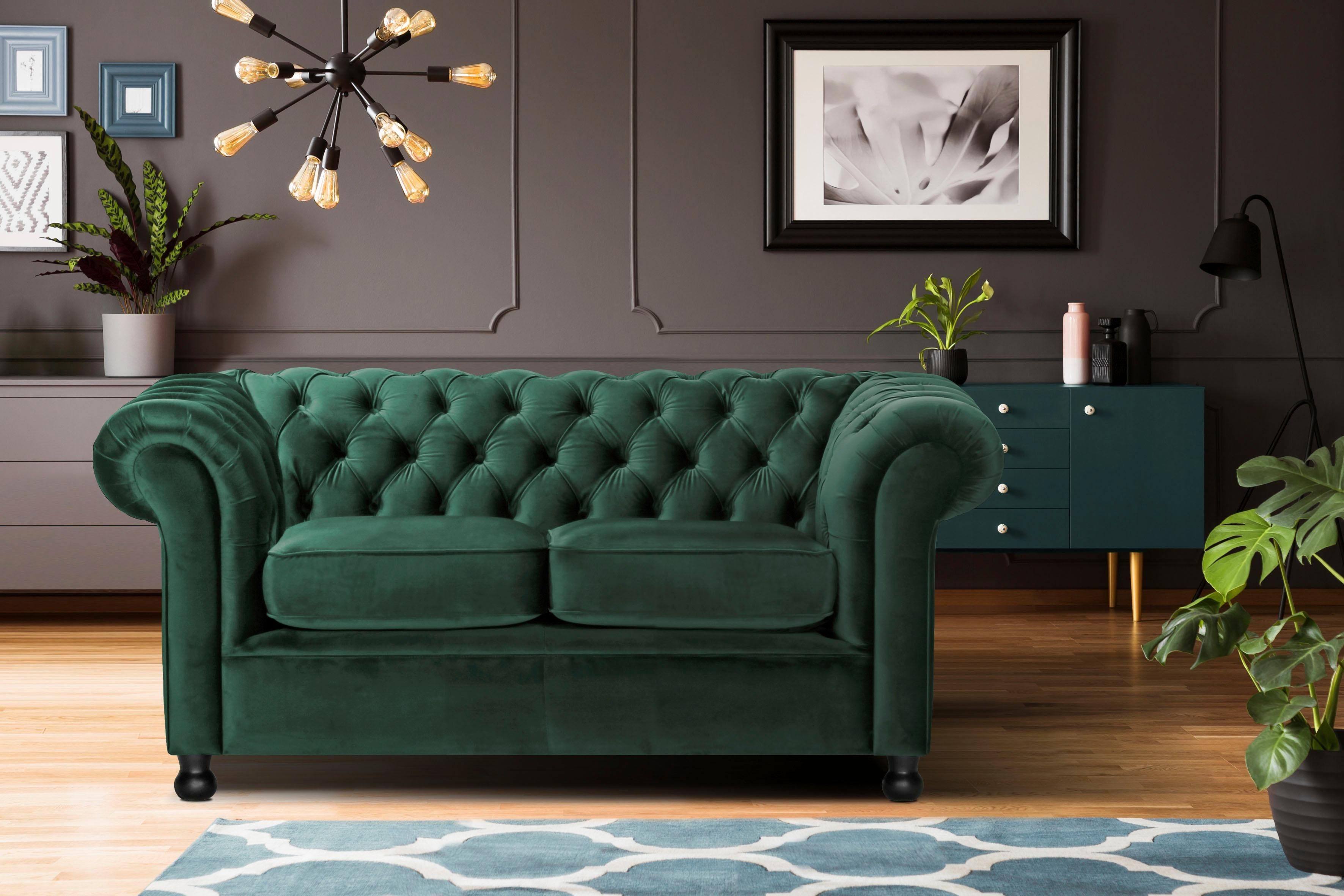 Home affaire Chesterfield-Sofa Chesterfield Home 2-Sitzer, günstig online kaufen