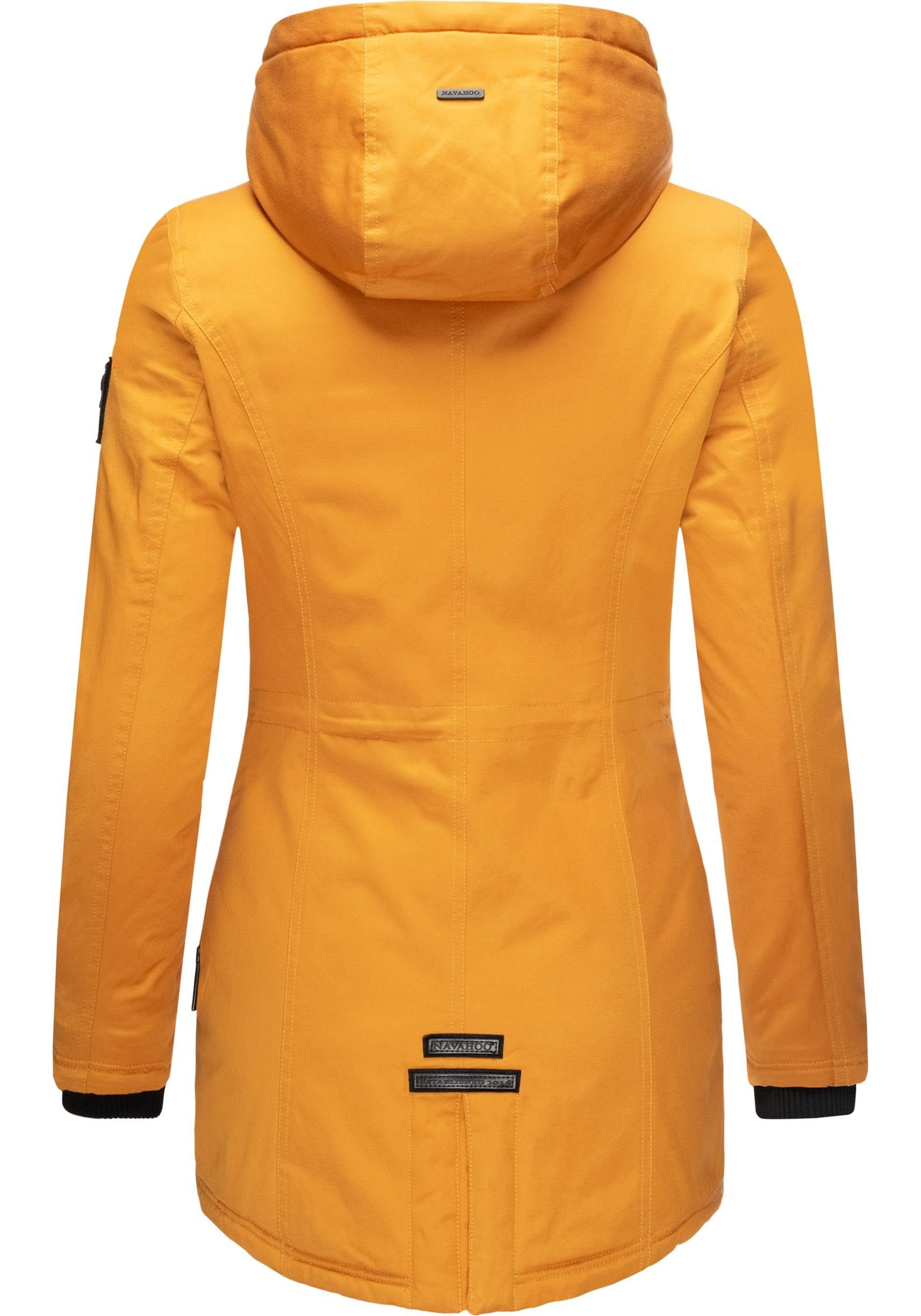 Navahoo Wintermantel Avrille II sportlicher Damen Winter Kurzmantel mit großer Kapuze