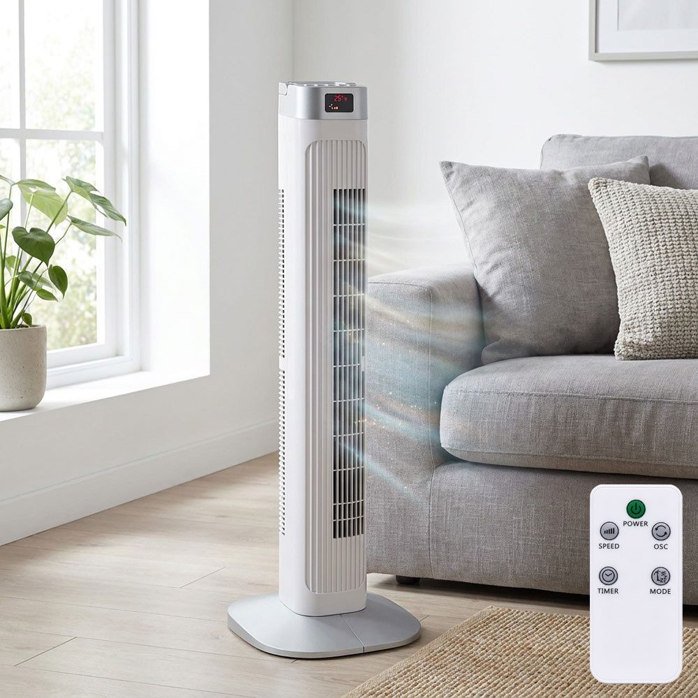 V-TAC Turmventilator, Stand Tower Turm Säulen Ventilator Fernbedienung Klima Lüfter Gebläse