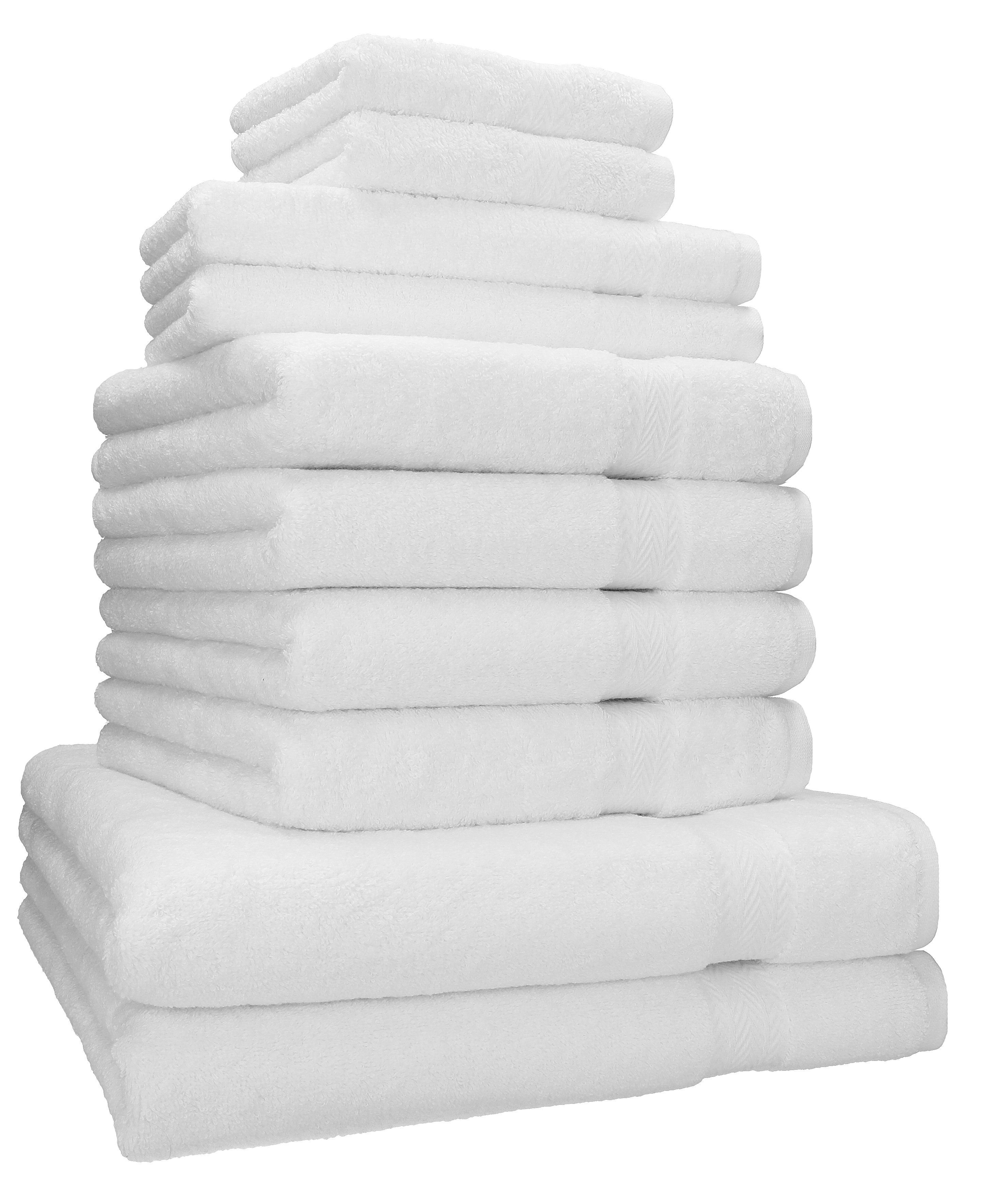 Betz Handtuch Set 10-TLG. Handtuch-Set Classic 100% Baumwolle 2 Duschtücher 4 Handtücher 2 Gästetücher 2 Seiftücher, 100% Baumwolle, (10-tlg) weiß