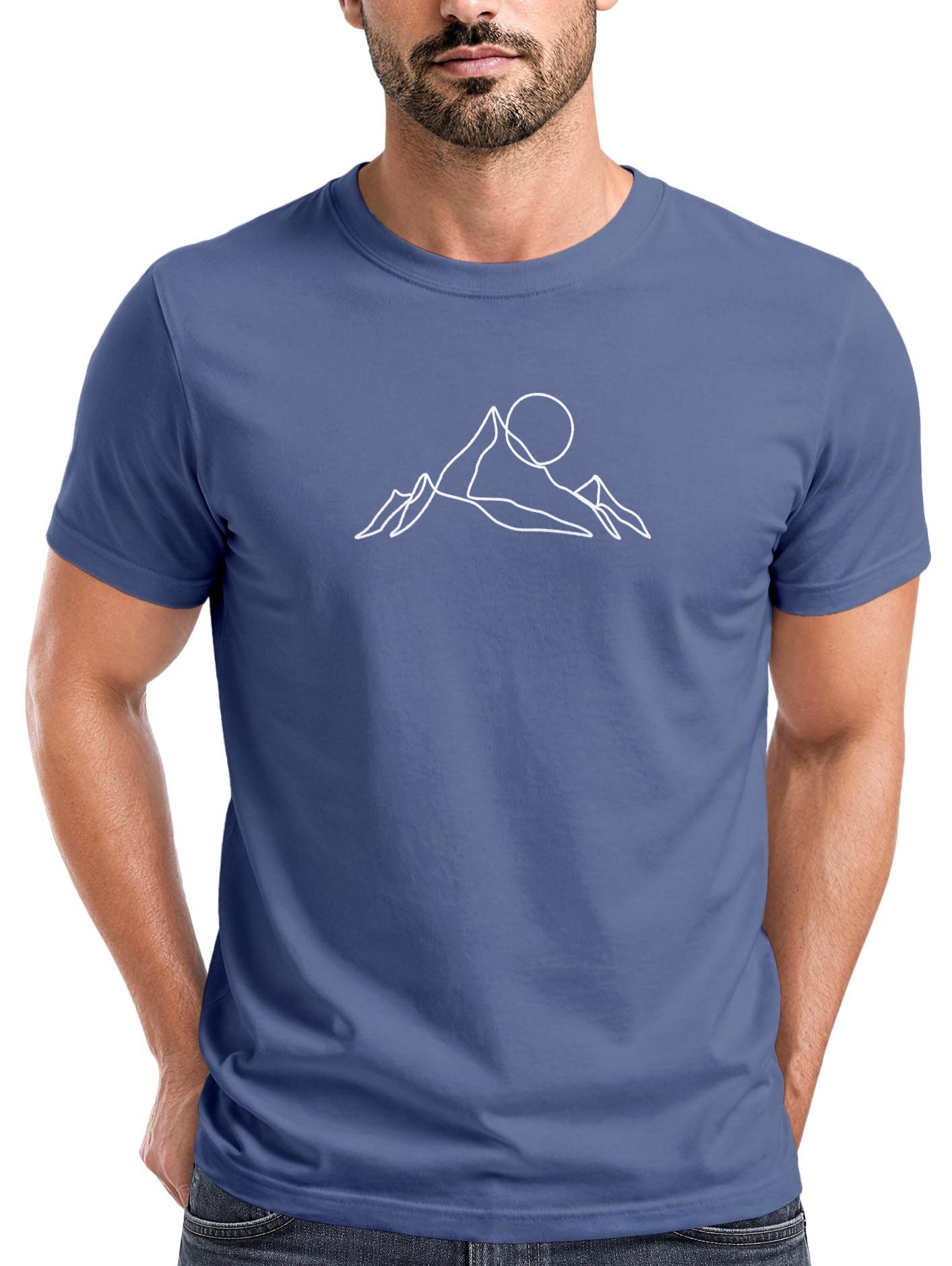 Print-Shirt Herren T-Shirt Berge Wandern Brustprint Aufdrucke Gebirge Outdoor