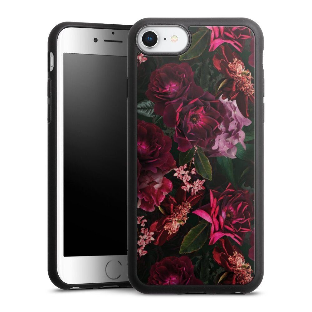 DeinDesign Handyhülle Rose Blumen Blüte Dark Red and Pink Flowers, Apple iPhone 8 Gallery Case Glas Hülle Schutzhülle 9H Gehärtetes Glas