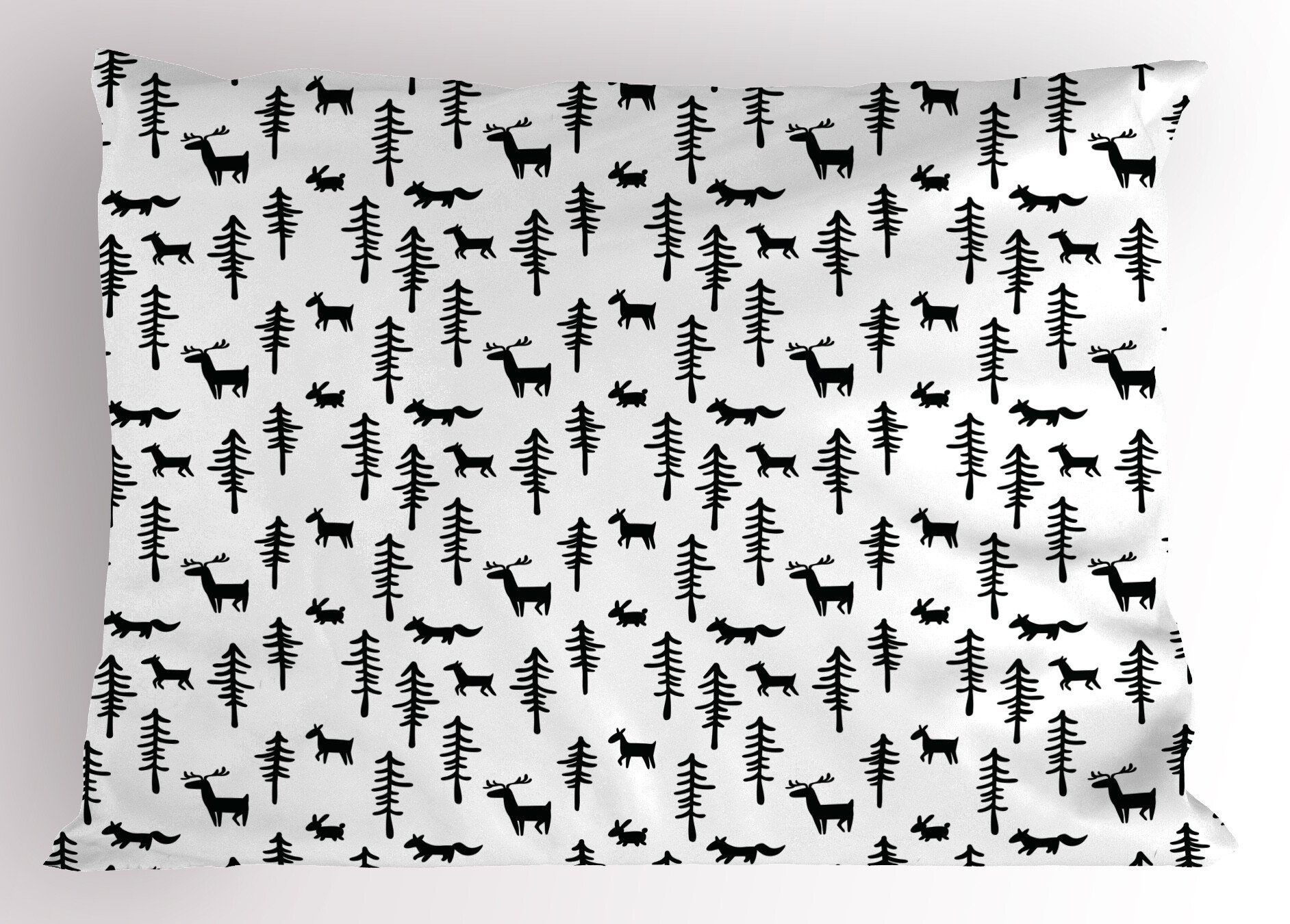 Kissenbezüge Dekorativer Standard King Size Gedruckter Kissenbezug, Abakuhaus (1 Stück), Wald Kiefer Kaninchen Tier
