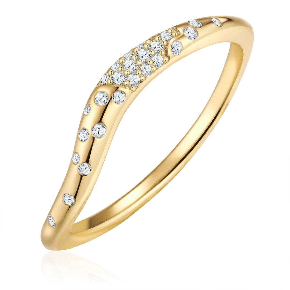 Glanzstücke München Silberring gelbgold, mit Zirkonia günstig online kaufen