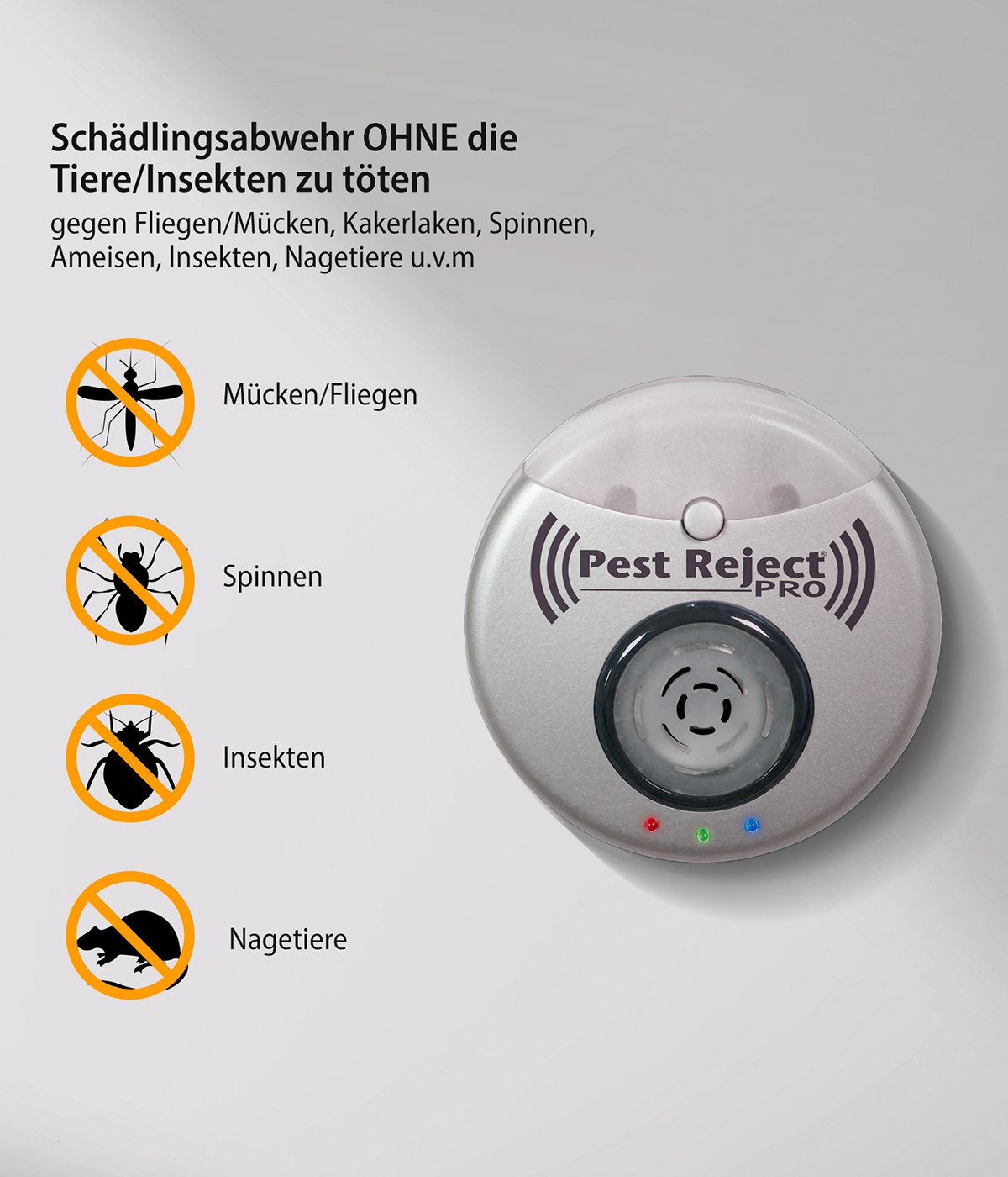 Genius Insektenfalle Pest Reject Schädlingsabwehr, Ultraschall, für Mücken, Nagetiere, 24/7-Dauerbetrieb für kontinuierliche Schädlingsabwehr – Bild 3 von 5