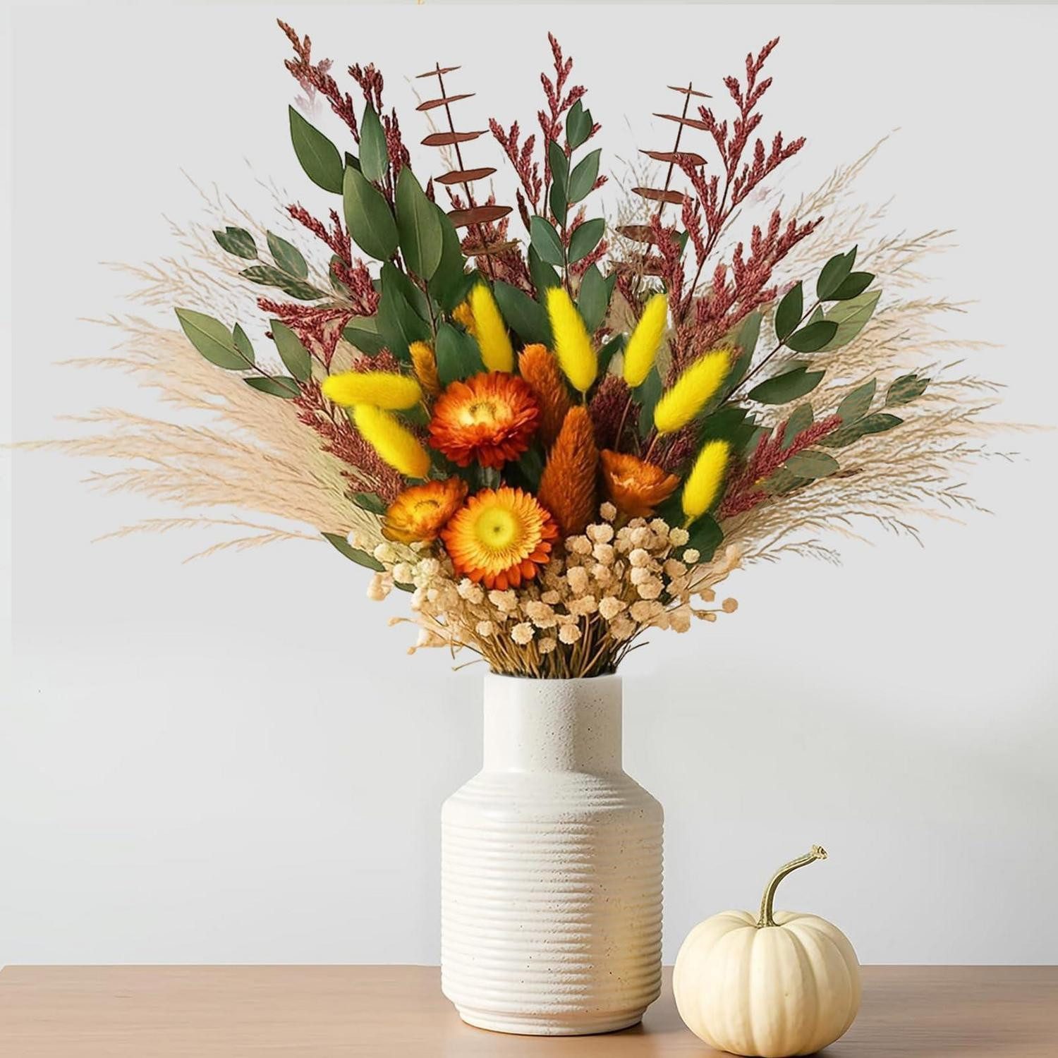 Trockenblume Trockenblumen Pampasstrauß 75tlg. Bunt, LuxusKollektion, Höhe 20 cm