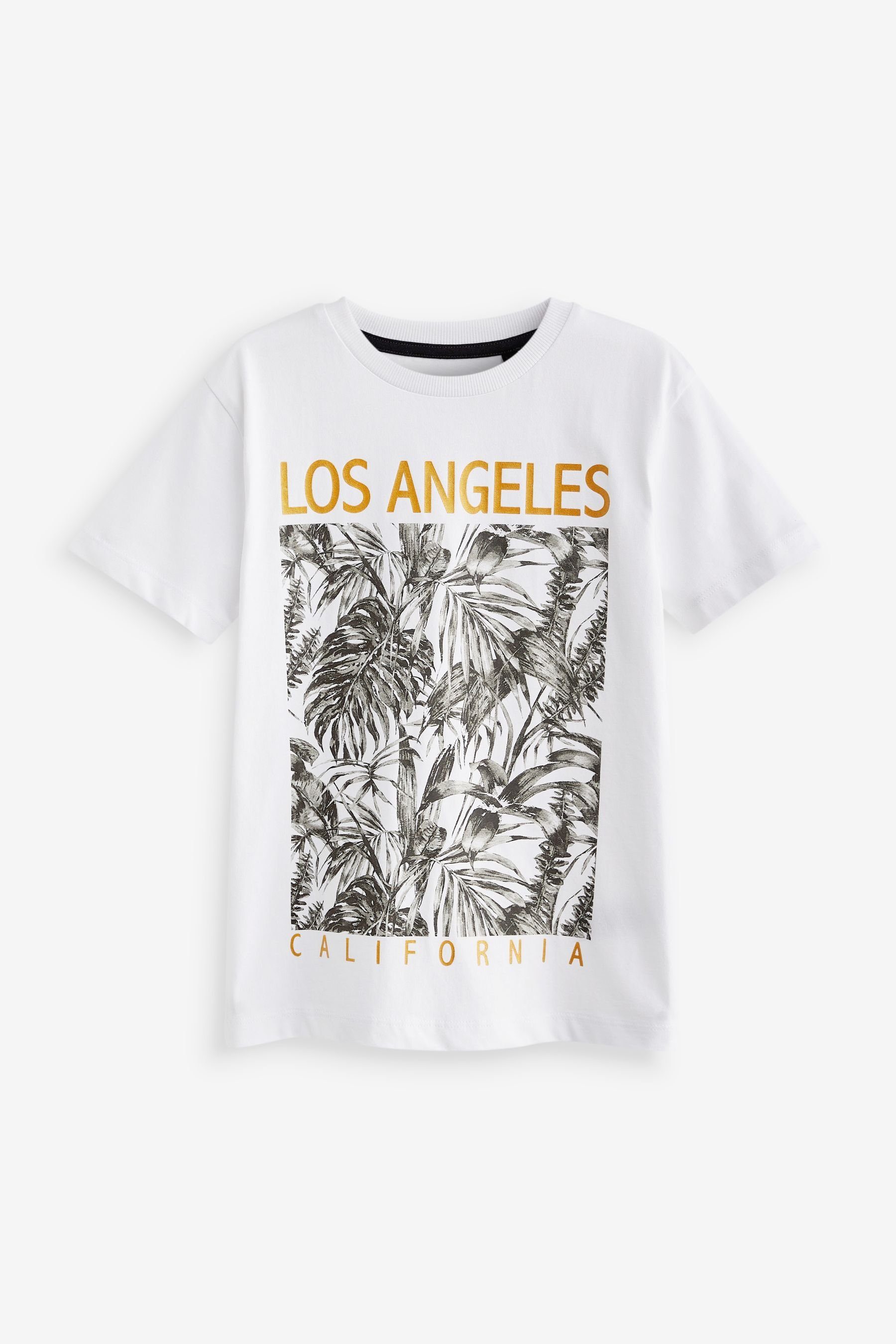 Next T-Shirt Grafik-T-Shirt (1-tlg) White Los Angeles Palm Trees
