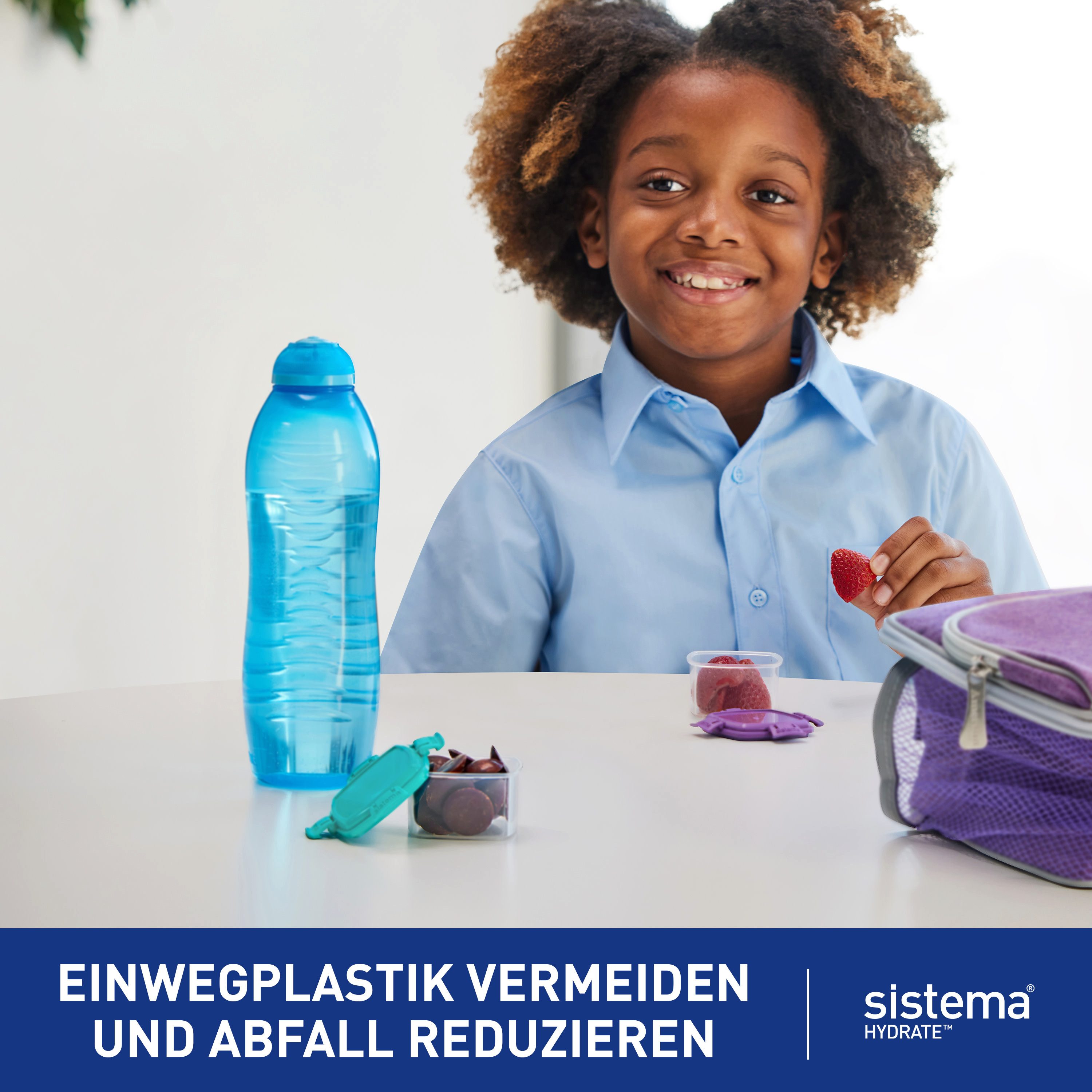 sistema Trinkflasche Sistema 330ml Twist `N` Sip Squeeze Bottle - Minty Teal