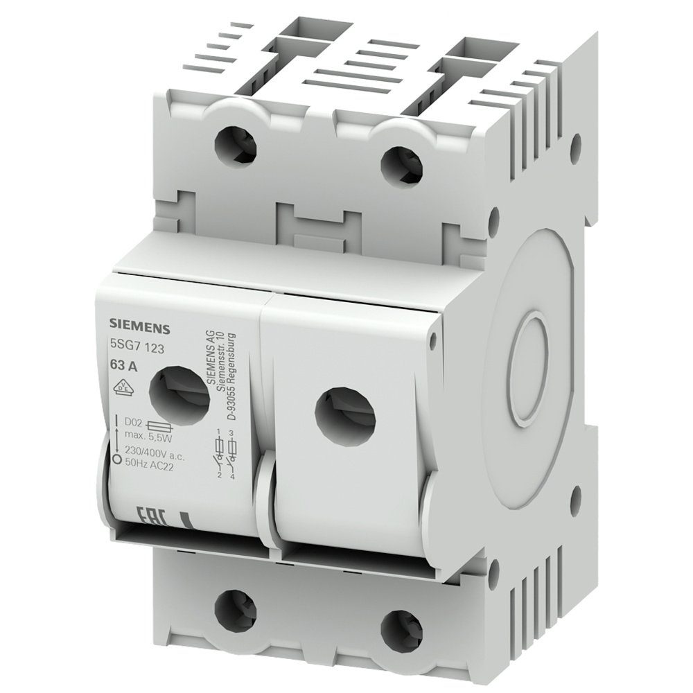 Stromverteiler Siemens 5SG7123 Lasttrennschalter Sicherungsgröße = D02 63 A 400 V