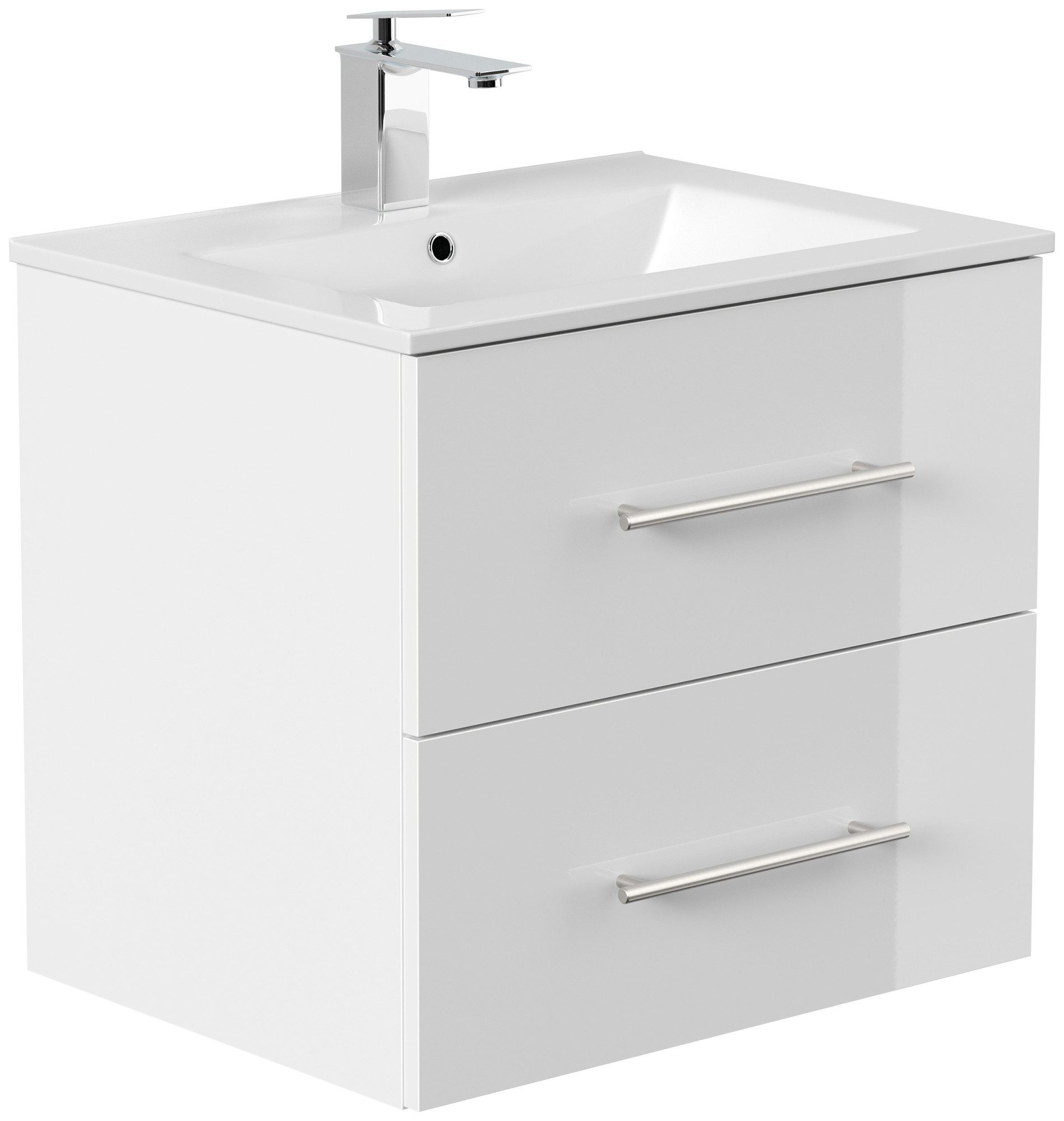 Magnolia Home Waschtisch Badmöbel Firenze 60 SoftClose weiss hochglanz