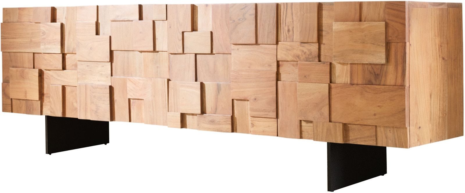 DELIFE Lowboard Puzzle, Akazie Natur 175 günstig online kaufen