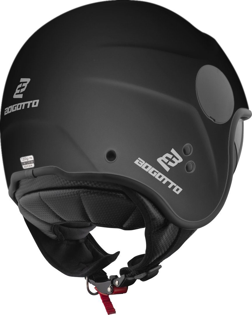 Bogotto Motorradhelm H595 SPN Jethelm, integriertes Sonnenvisier