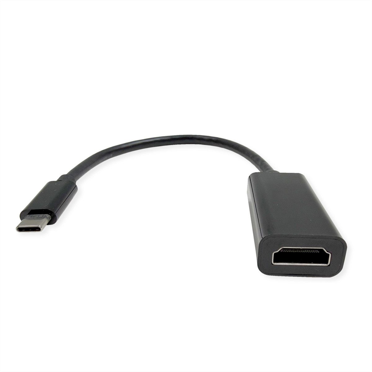 ROLINE Display Adapter USB Typ C - HDMI Audio- & Video-Adapter USB Typ C (USB-C) Männlich (Stecker) zu HDMI Typ A Weiblich (Buchse), 23.0 cm, ST/BU, 8K60