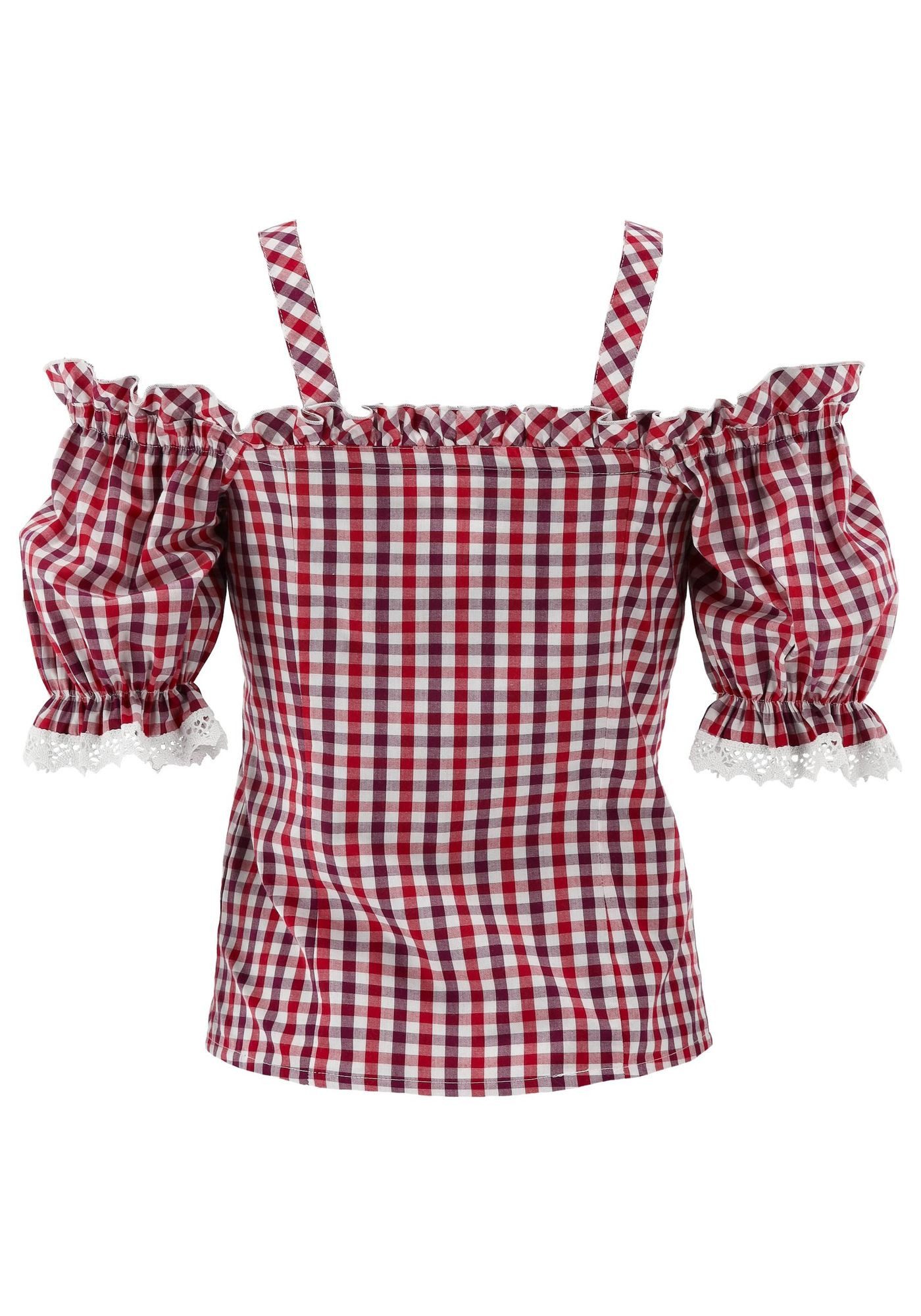 OS Trachten Trachtenbluse Batoya Tailliert, Träger mit Schnallen, 1/2-Arm, günstig online kaufen