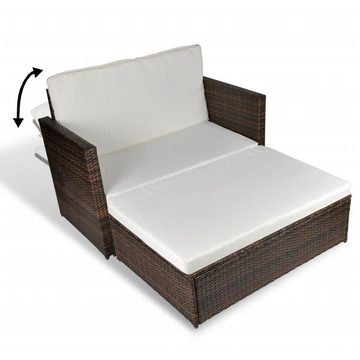 vidaXL Loungesofa Gartensofa Poly Rattan Braun, 1 Teile