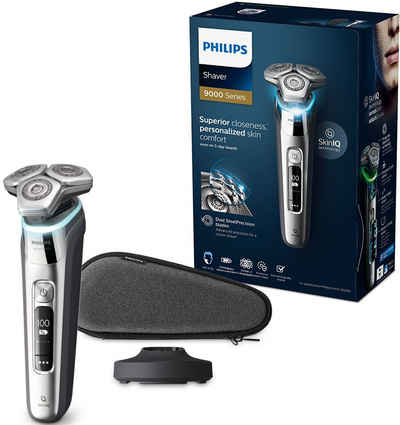 Philips Elektrorasierer Shaver series 9000 S9985/35, Reinigungsstation, mit Skin IQ Technologie, inkl. Ladestation und Etui