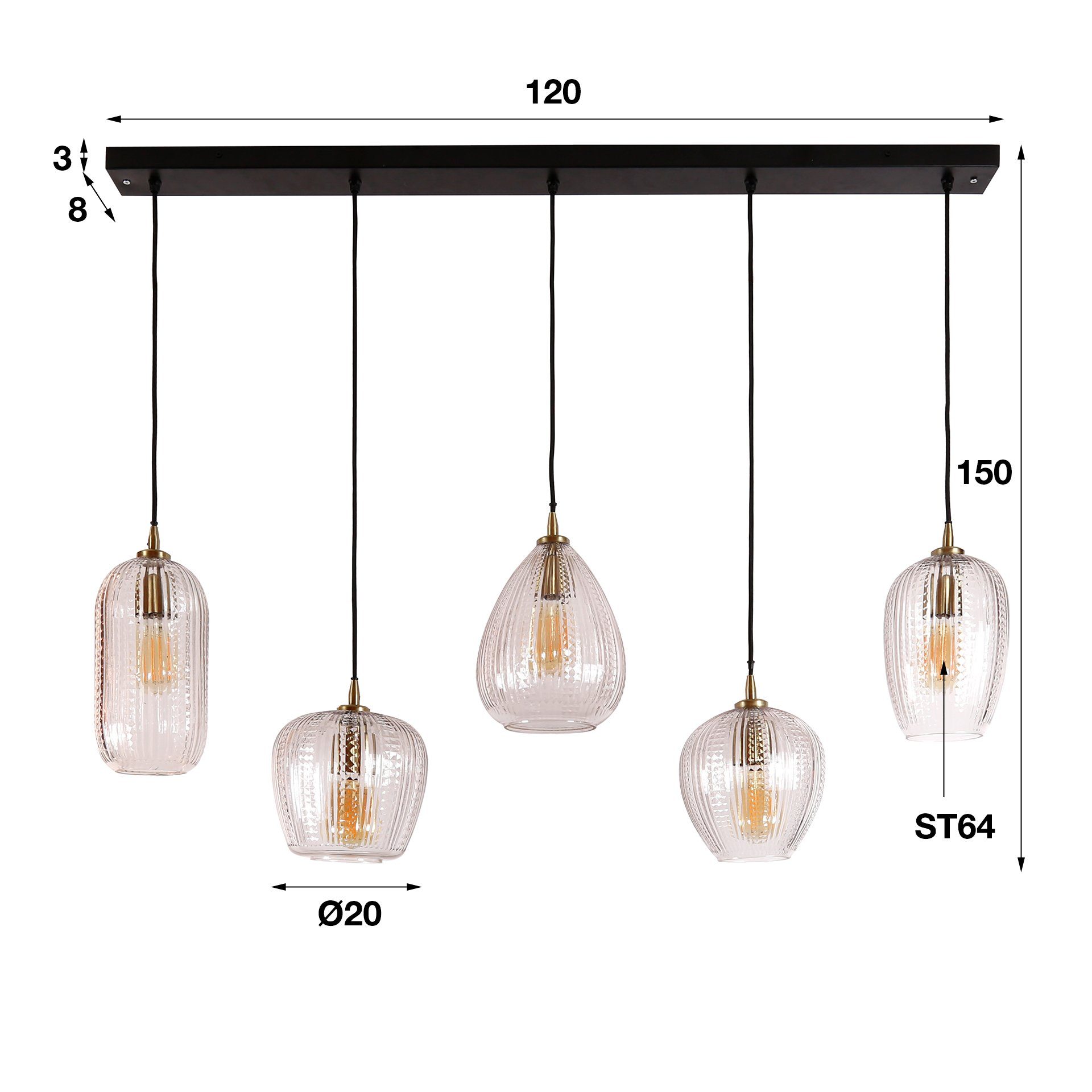 CRYSTALO LED Design Pendelleuchte Hängelampe LEVEN Lifestyle Pendellampe 120 Hängeleuchte cm,