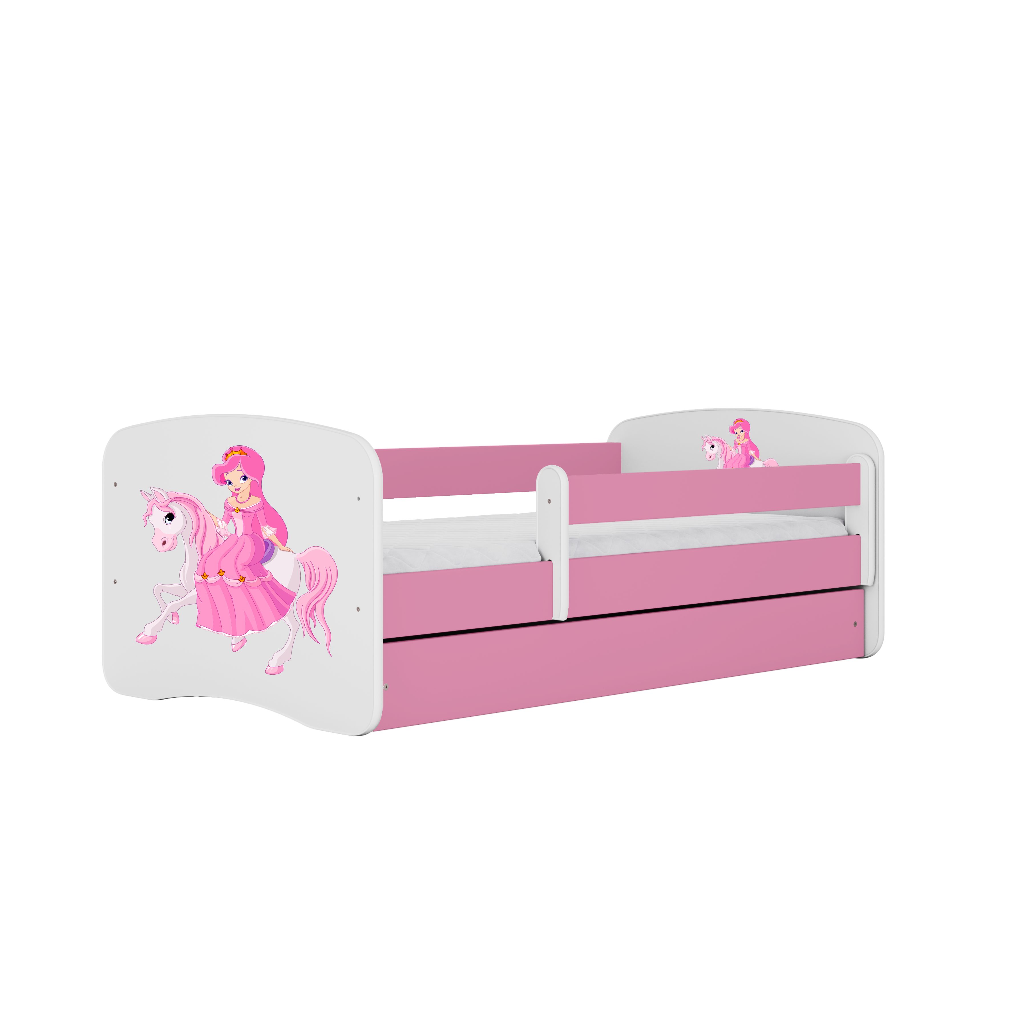 Raumhirsch Furniture Kinderbett 70x140, 80x160, 80x180 cm - Komplettset mit Matratze & Schublade (Bett für Mädchen, Einzelbett Kinder 2–12, mit Rausfallschutz & Lattenrost), verschiedene Farben & Designs