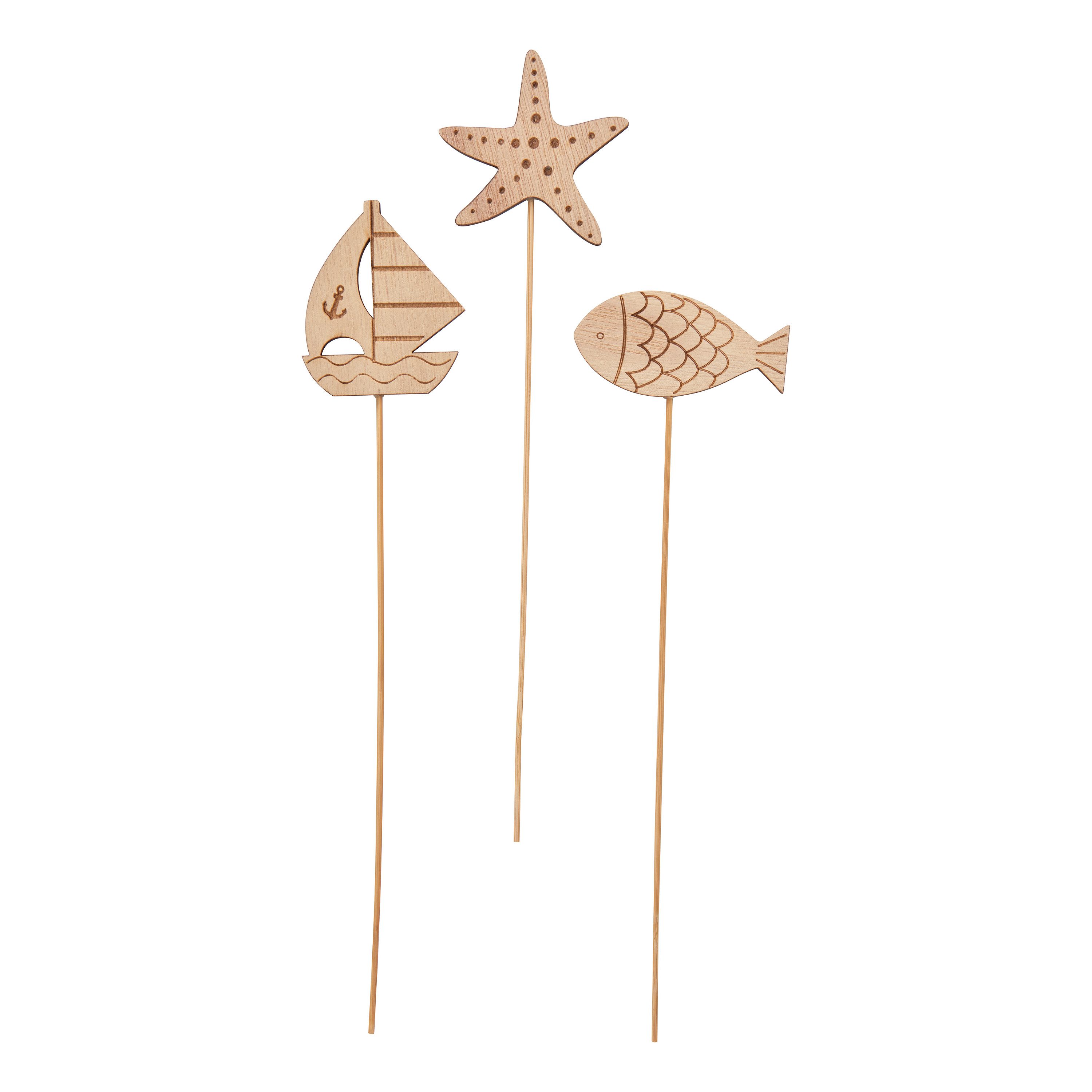Gartenstecker Holzstecker Maritim