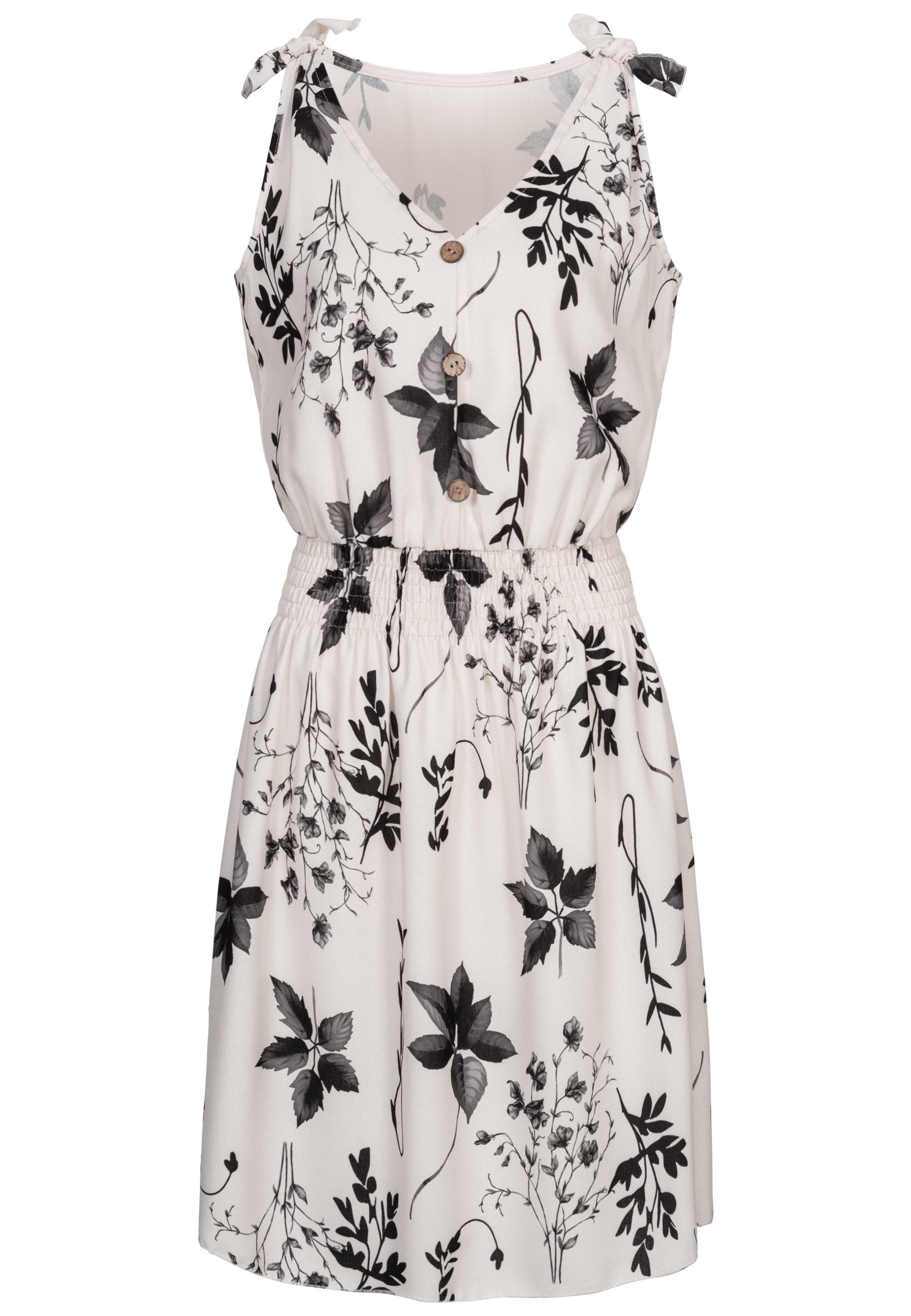 CLOUD 5IVE Shirtkleid CLOUD 5IVE Dress with buttons and knot details flower print (1-tlg)
