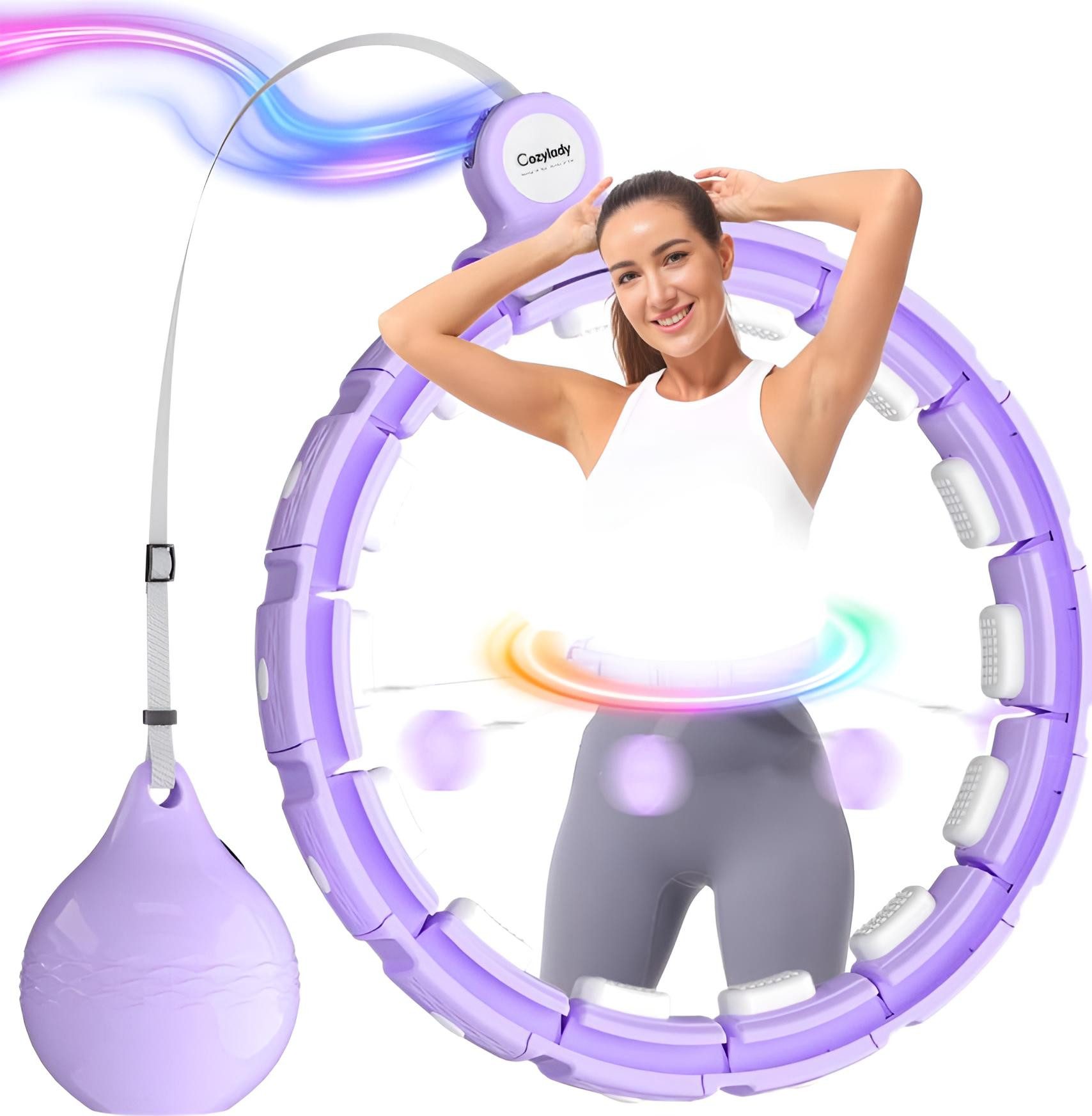 Diyarts Hula-Hoop-Reifen (Smart Hula Hoop, Perfekt für Fitness & Gewichtsreduktion), Leiser, Lichterfüllter, Verstellbarer und Tragbarer Hula-Hoop