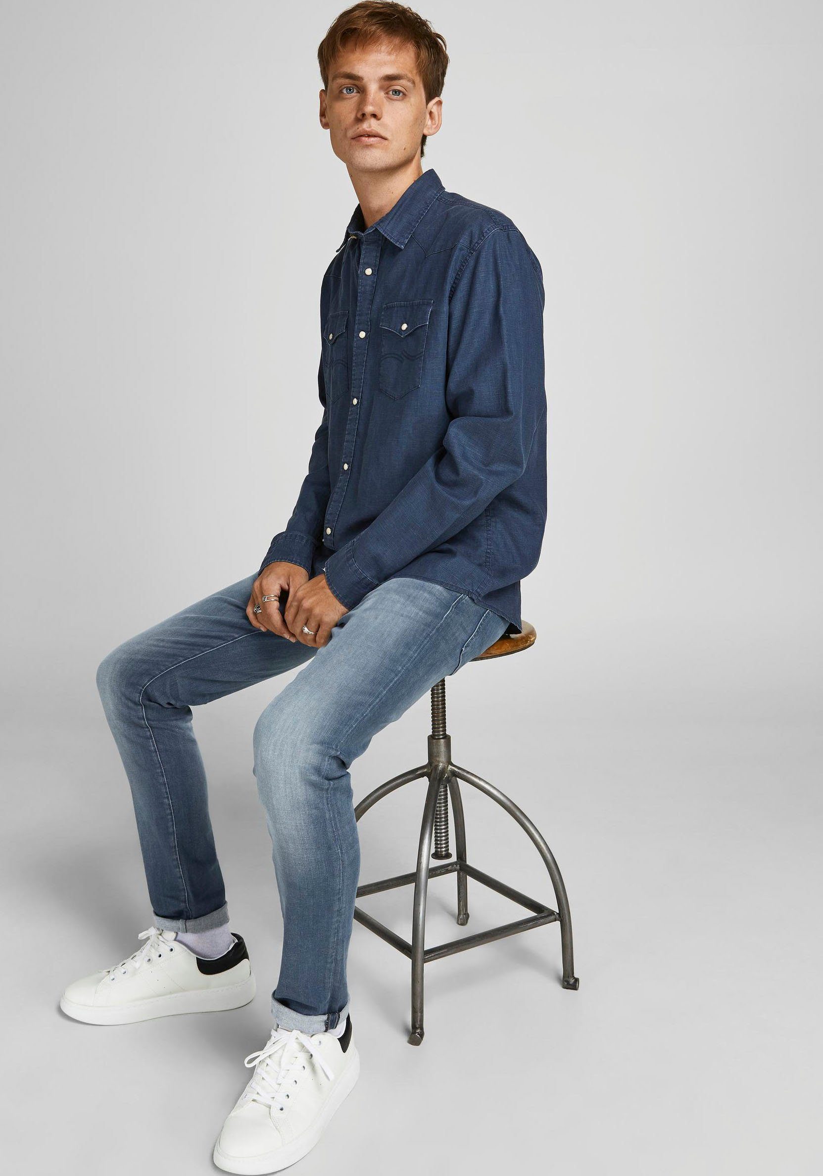 GLENN & Slim-fit-Jeans hellblau Jack Jones ICON