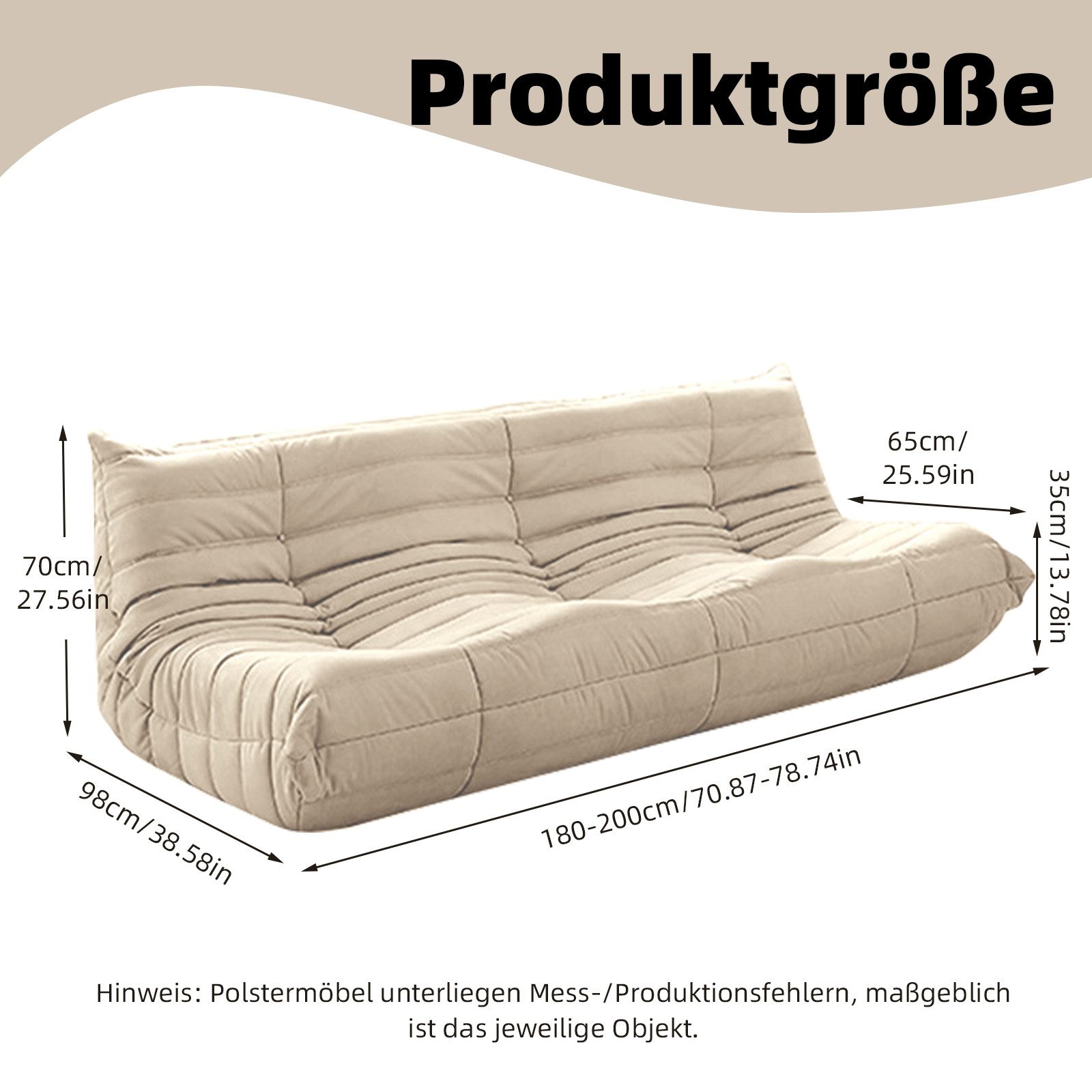 TWSOUL Sitzsack Bodensofa,Sitzsacksofa,Raupen-sitzsackstuhl,87CM*102CM*70CM günstig online kaufen
