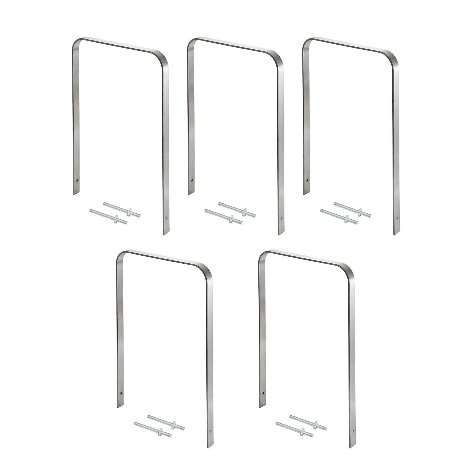 TRUTZHOLM Fahrradständer Fahrradanlehnbügel 117 x 80 cm Fahrradständer Anlehnständer Typ U (5er Set), Edelstahl 13 mm,Grau