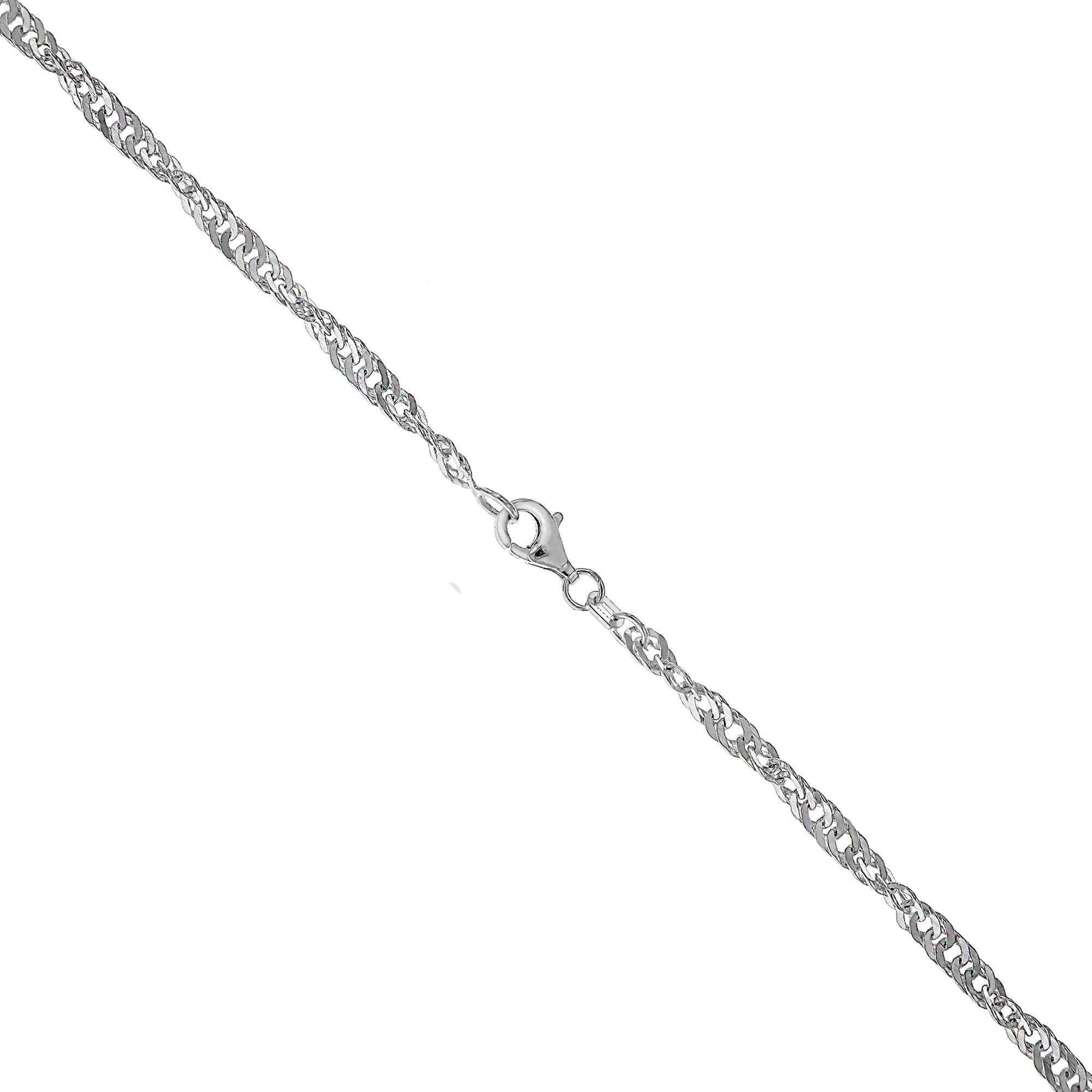 Collierkettchen 925/- Sterling Silber weiss Singapurkette 50 cm