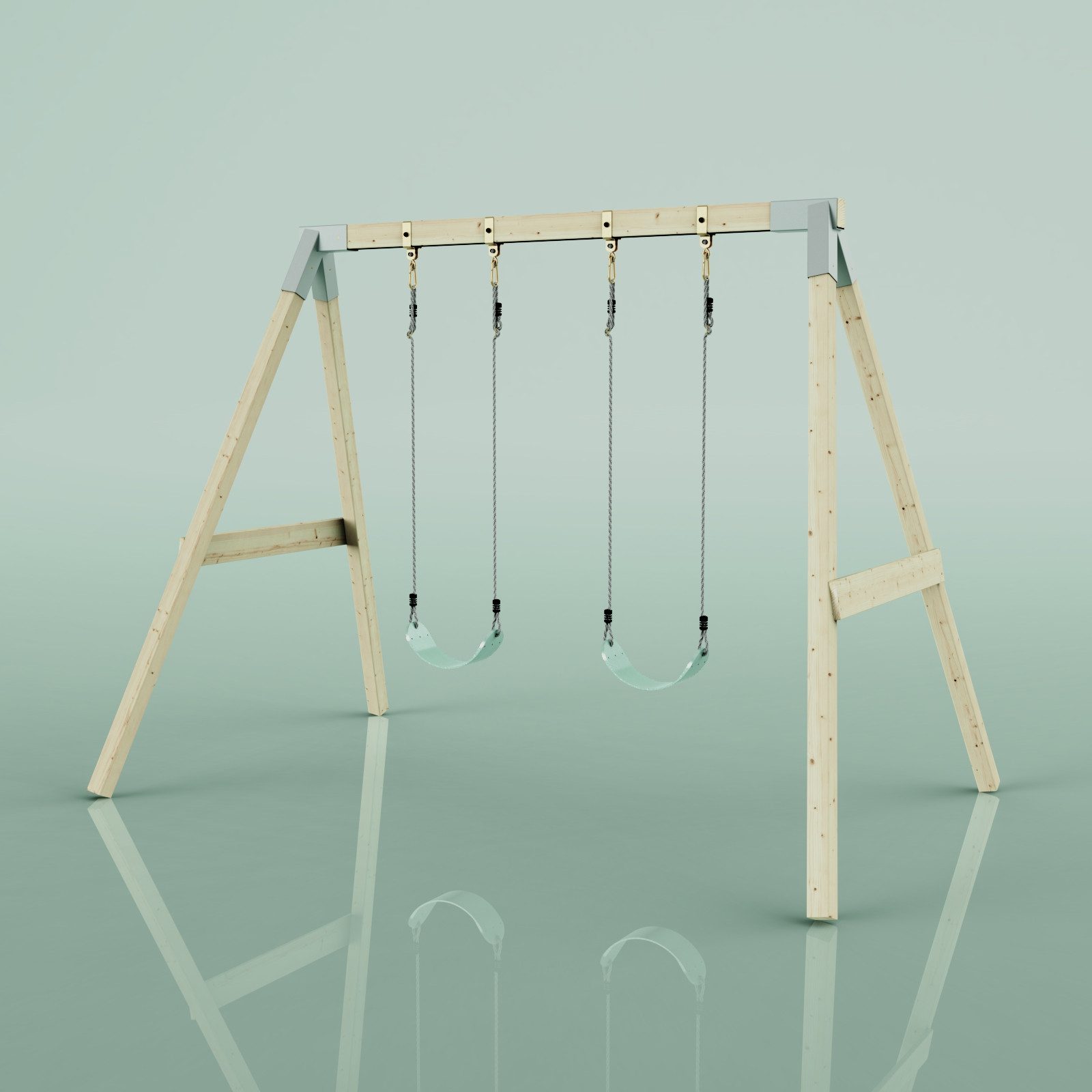 OutdoorToys Schaukelkombination Schaukel Nachtfalter, aus Holz in Mintgrün