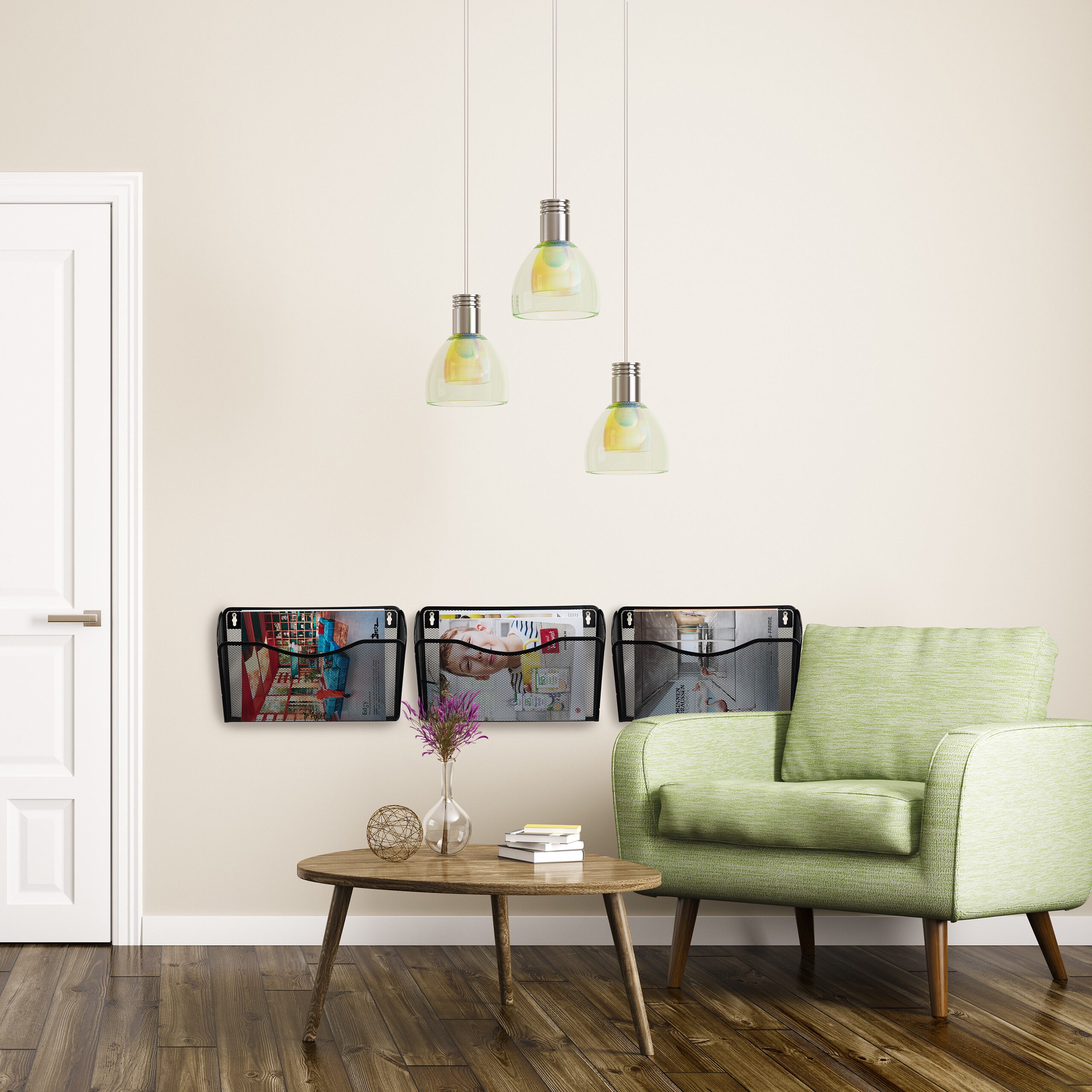 relaxdays Zeitungsständer Zeitschriftenhalter Wand 3er Set (3 St., 3er Set) günstig online kaufen