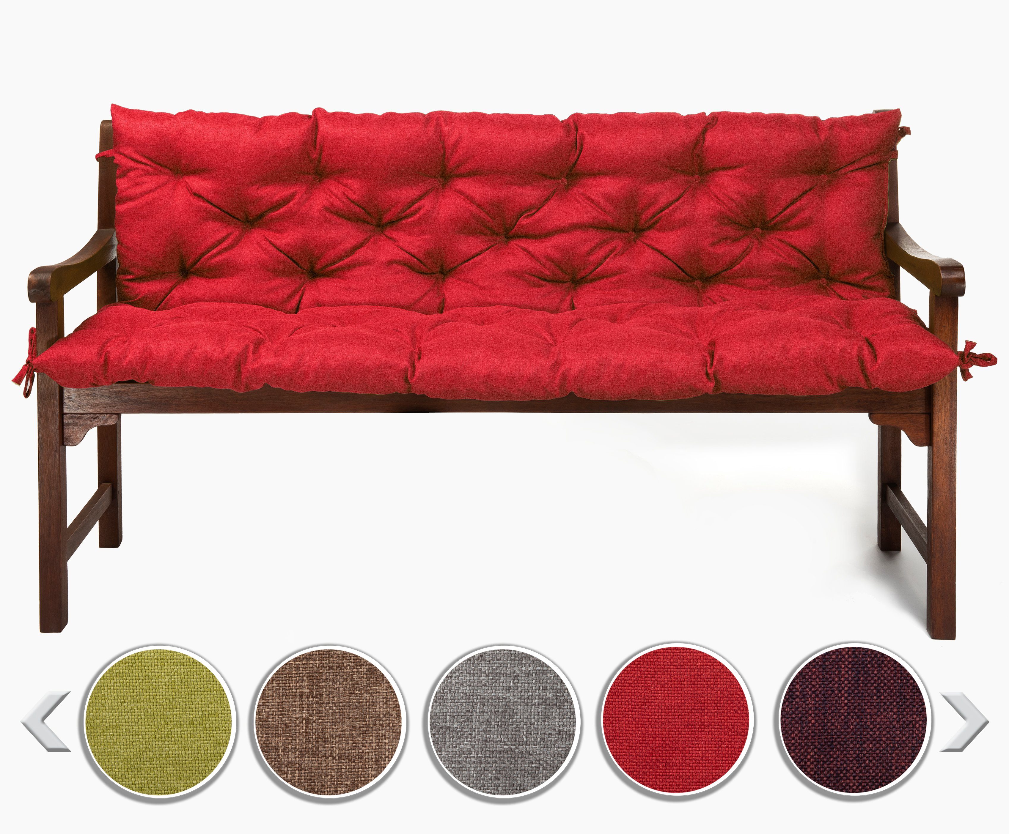 sunnypillow Bankauflage Bankauflage Stuhlkissen viele Farben und Größen zur Auswahl, 190x50x50cm rot