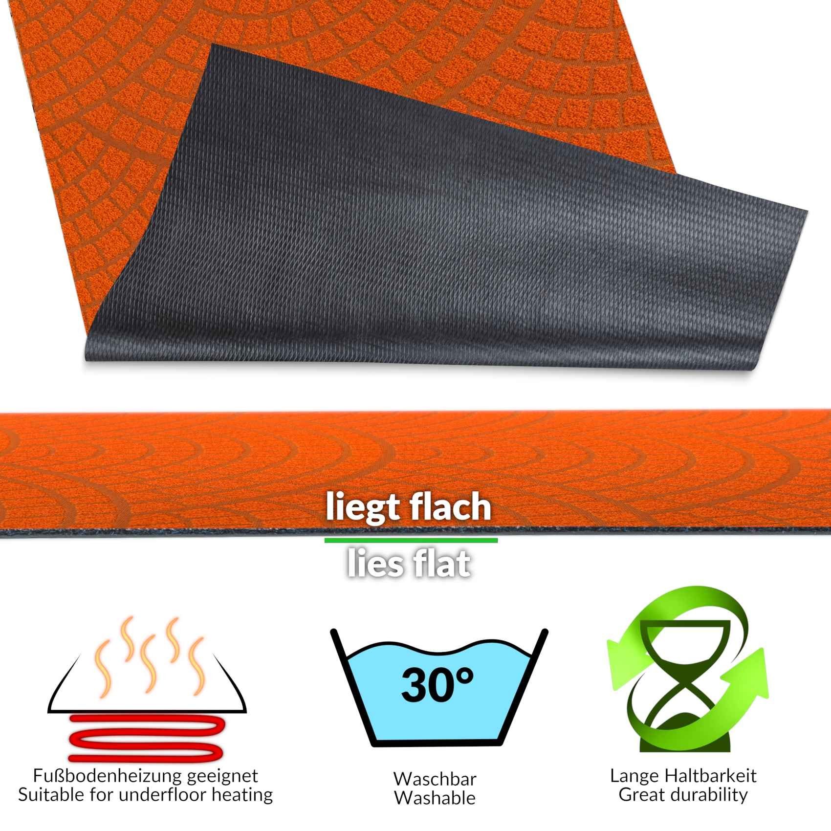 ANRO Küchenläufer Teppichläufer DAVIS Velours Läufer, Eckig, Höhe: 3 mm, Velour