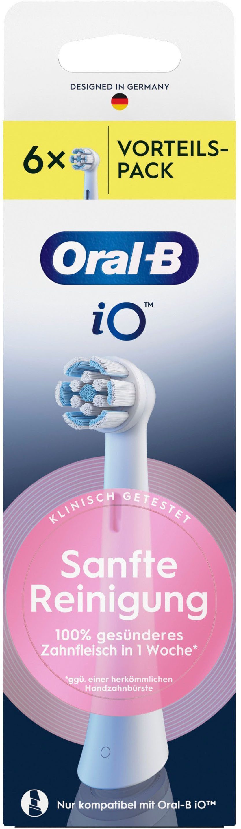 Oral-B Aufsteckbürsten iO Sanfte Reinigung, fortschrittliche Plaque-Entfernung, für empfindliches Zahnfleisch