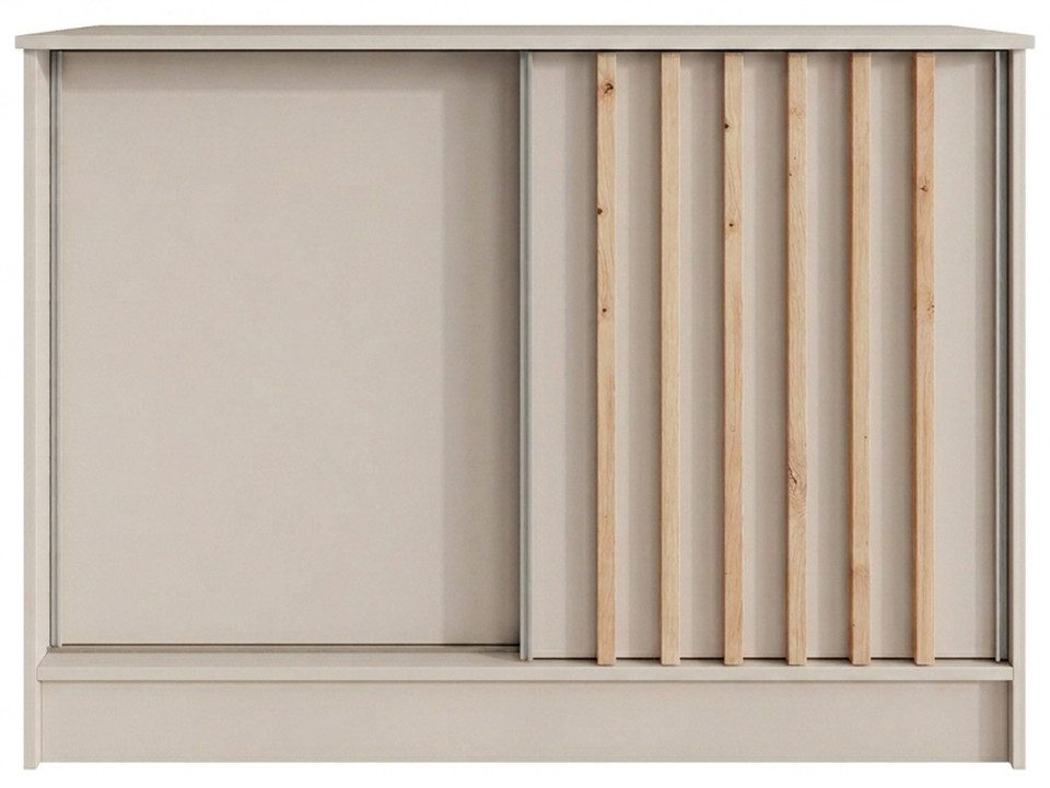 Beautysofa Kommode mit 2 Schiebetüren HORIZON (in 100 cm, 120 cm oder 160 cm, verschiedene Farben: Eiche Artisan, Schwarz, Weiß, Kaschmir), mit dekorativen Lame – Bild 4 von 5