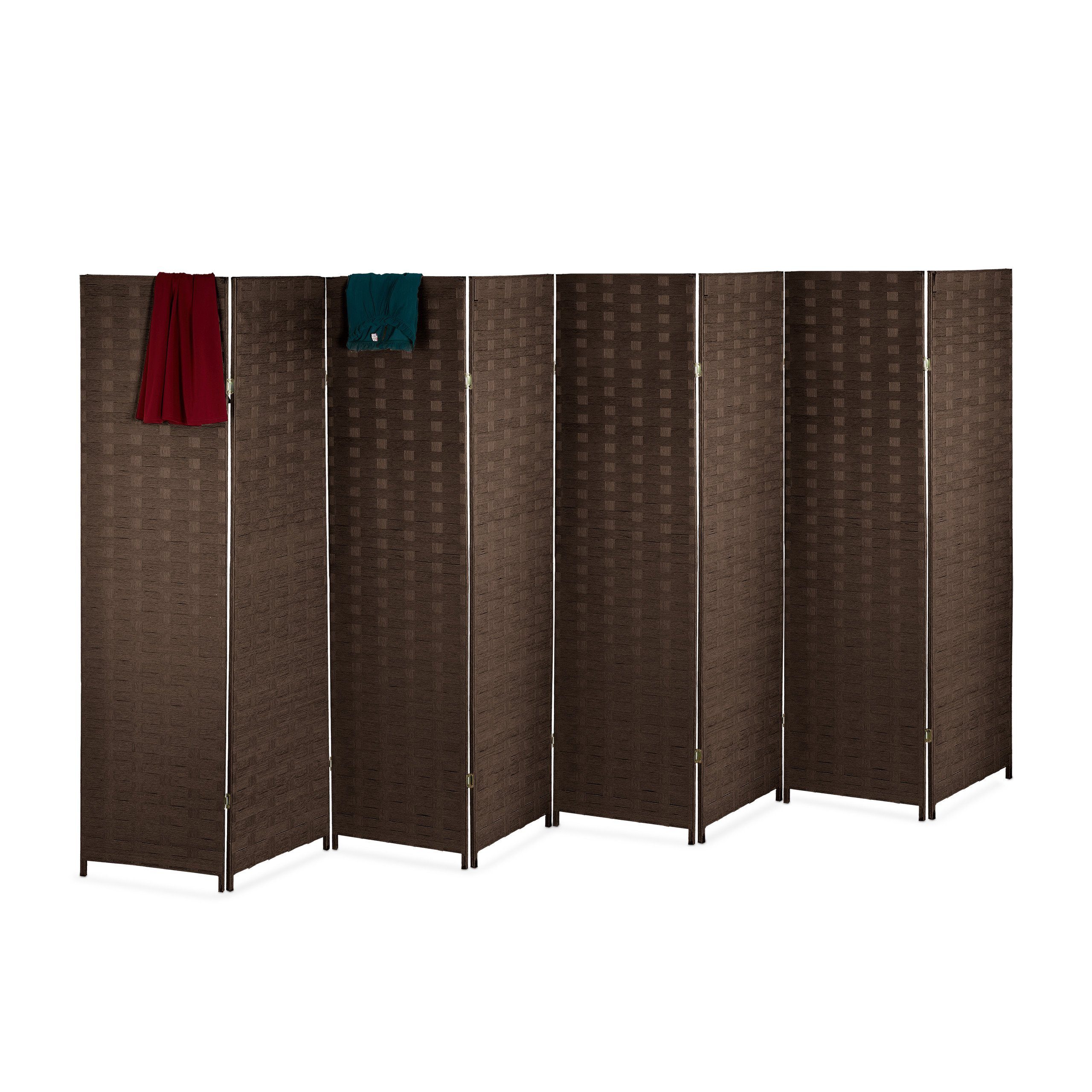 relaxdays Paravent Raumteiler 8 teilig, Braun günstig online kaufen