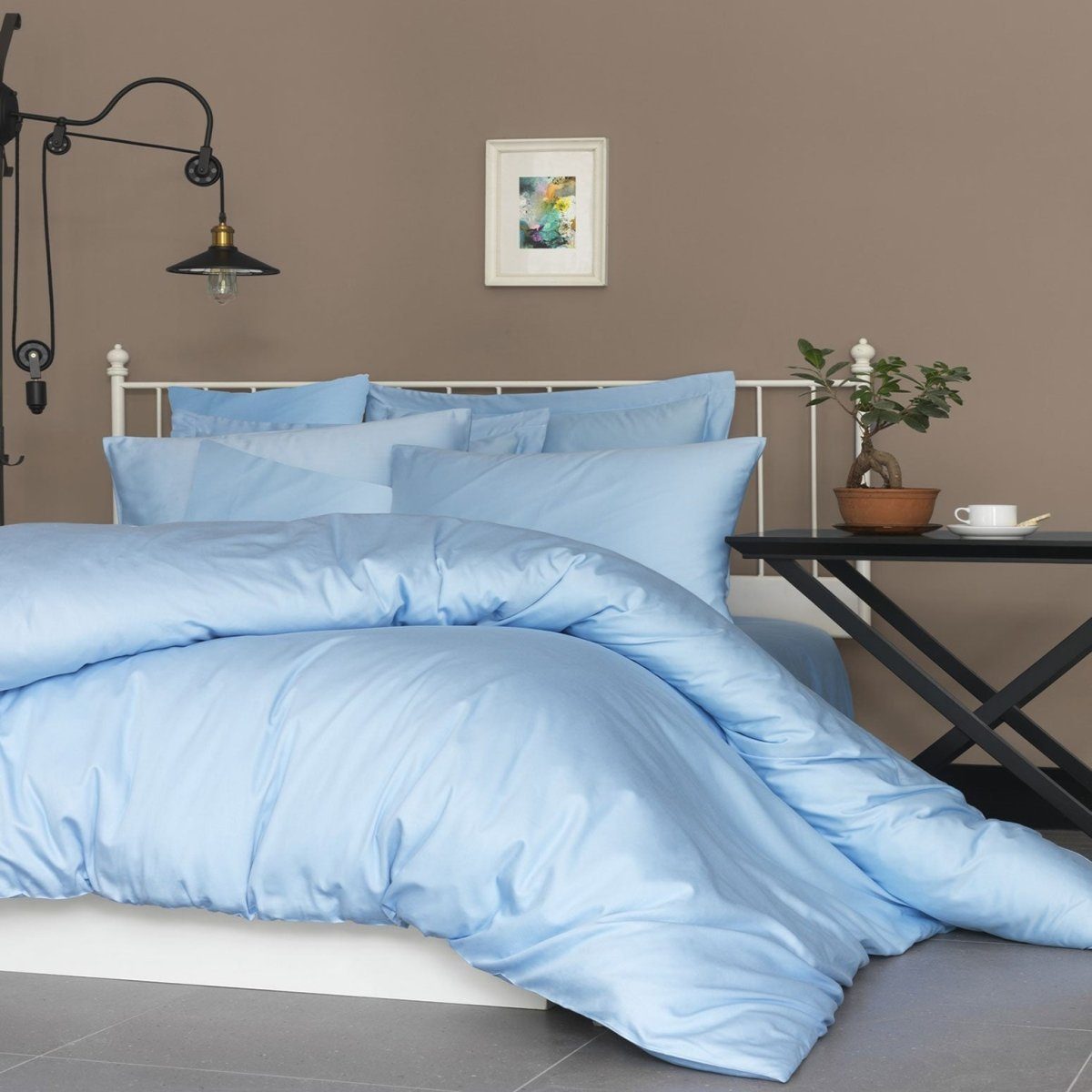Luxusbetten24 Bettwäsche Premium Satin Bettwäsche Hellblau, günstig online kaufen