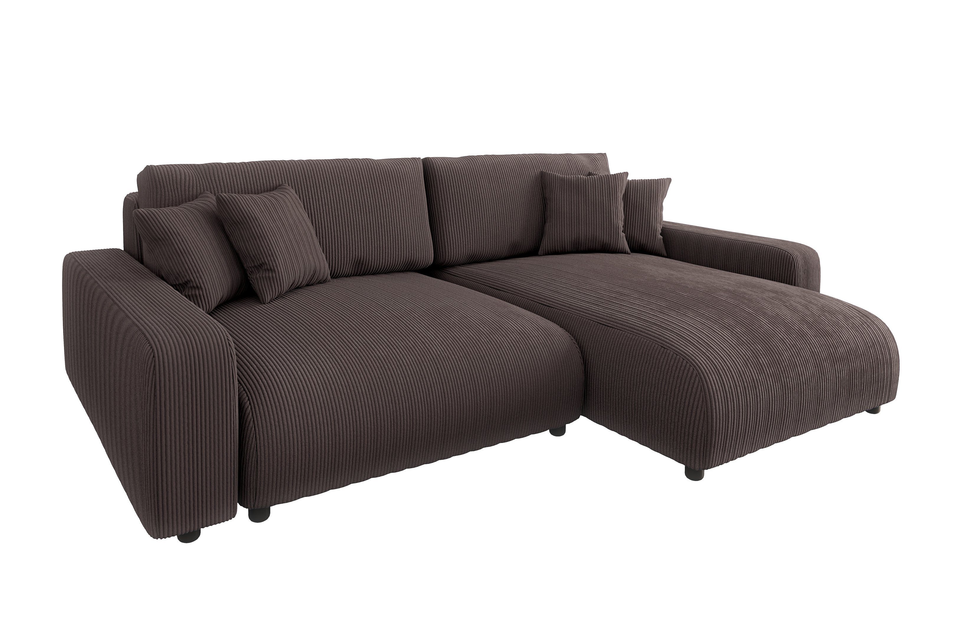 S-Style Möbel Ecksofa Emma mit Bettfunktion in Cord-Stoff, schöner Sitzkomf günstig online kaufen