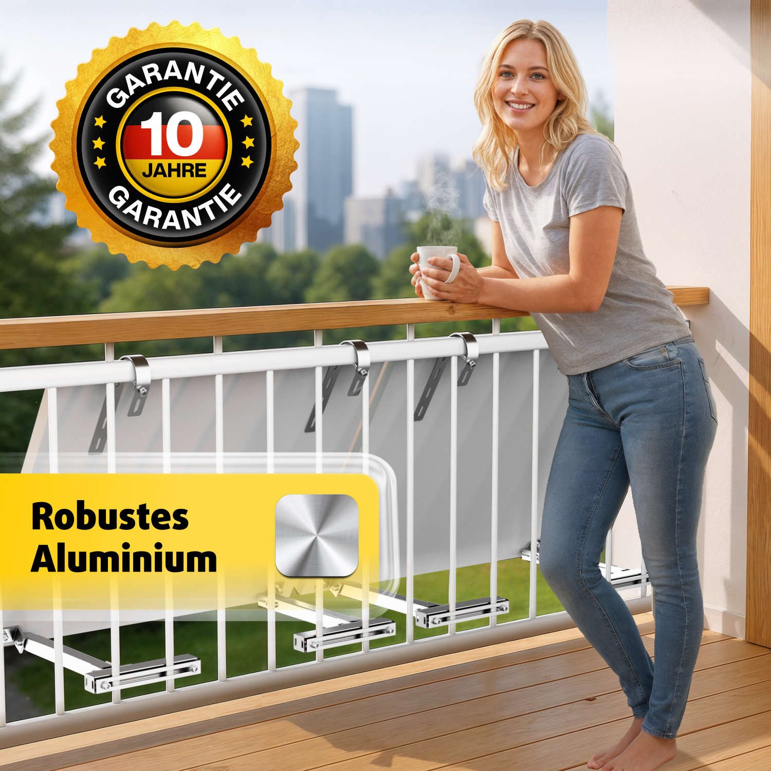 avoltik Solarmodul-Halterung Solarmodul Halterung Alu Aufständerung für Photovoltaik Winkel rund, (Balkonhalterung 1er oder 2er Set zur Auswahl, Balkonhalterung – Bild 5 von 5