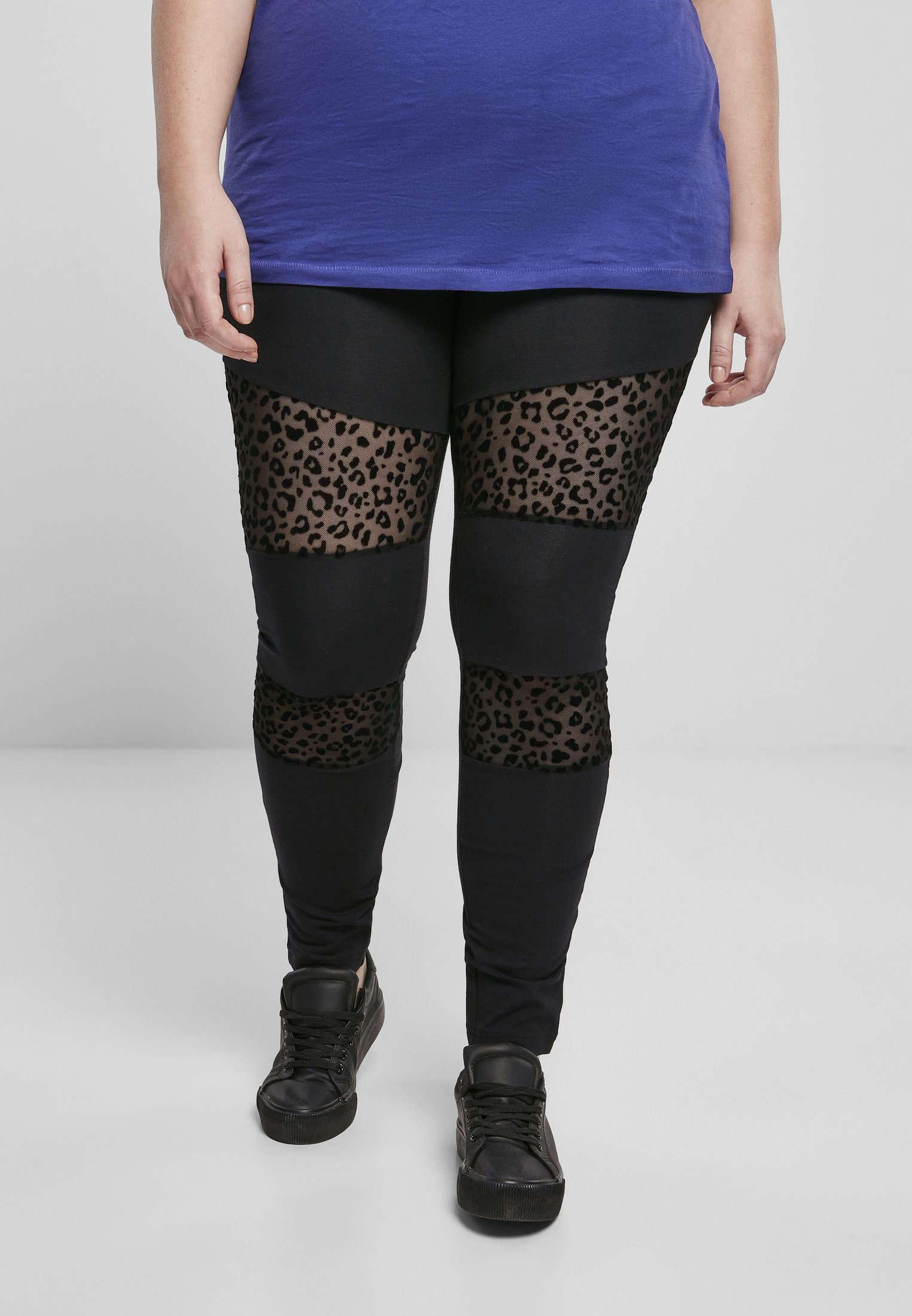 URBAN CLASSICS Leggings Frauen Ladies Flock Lace Inset Leggings (1-tlg)