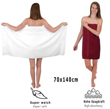 Betz Handtuch Set 6-TLG. Handtuch-Set Premium, 100% Baumwolle, (Set, 6-tlg), dunkelrot und weiß