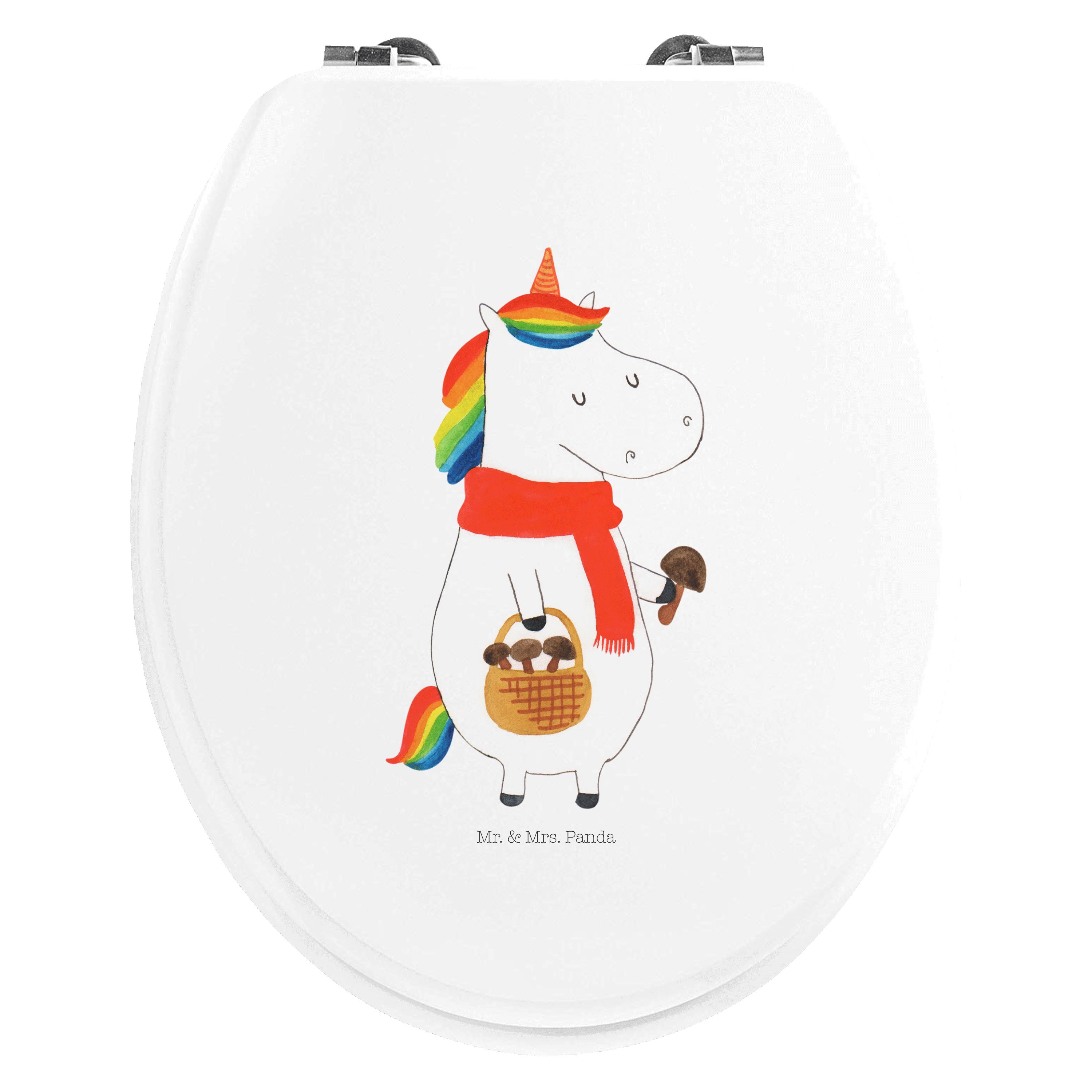 WC-Sitz Einhorn Pilz - Weiß - Geschenk, Toilette, Einhorn Deko, Klodeckel, WC