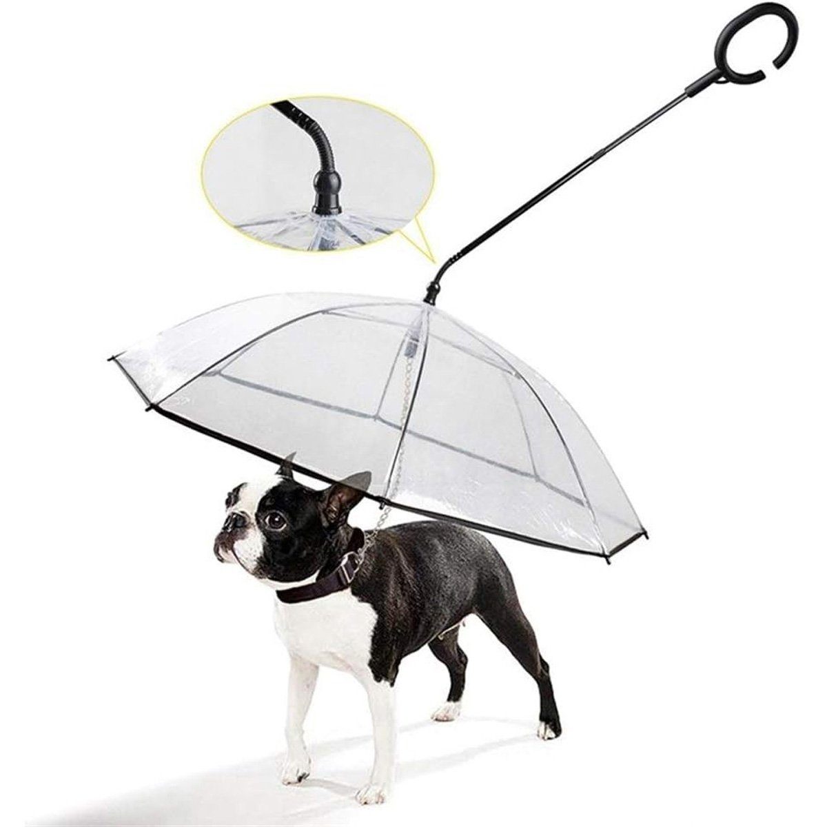 yozhiqu Langregenschirm Pets walking on rainy days, transparent and adjustable umbrella, Faltbarer Regenschirm mit Schnur für kleine und mittelgroße Hunde