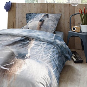 Kinderbettwäsche Schneepferd Trendy Bedding, ESPiCO, Flanell, 2 teilig, Tiermotiv, Stute, Schnee, Winter