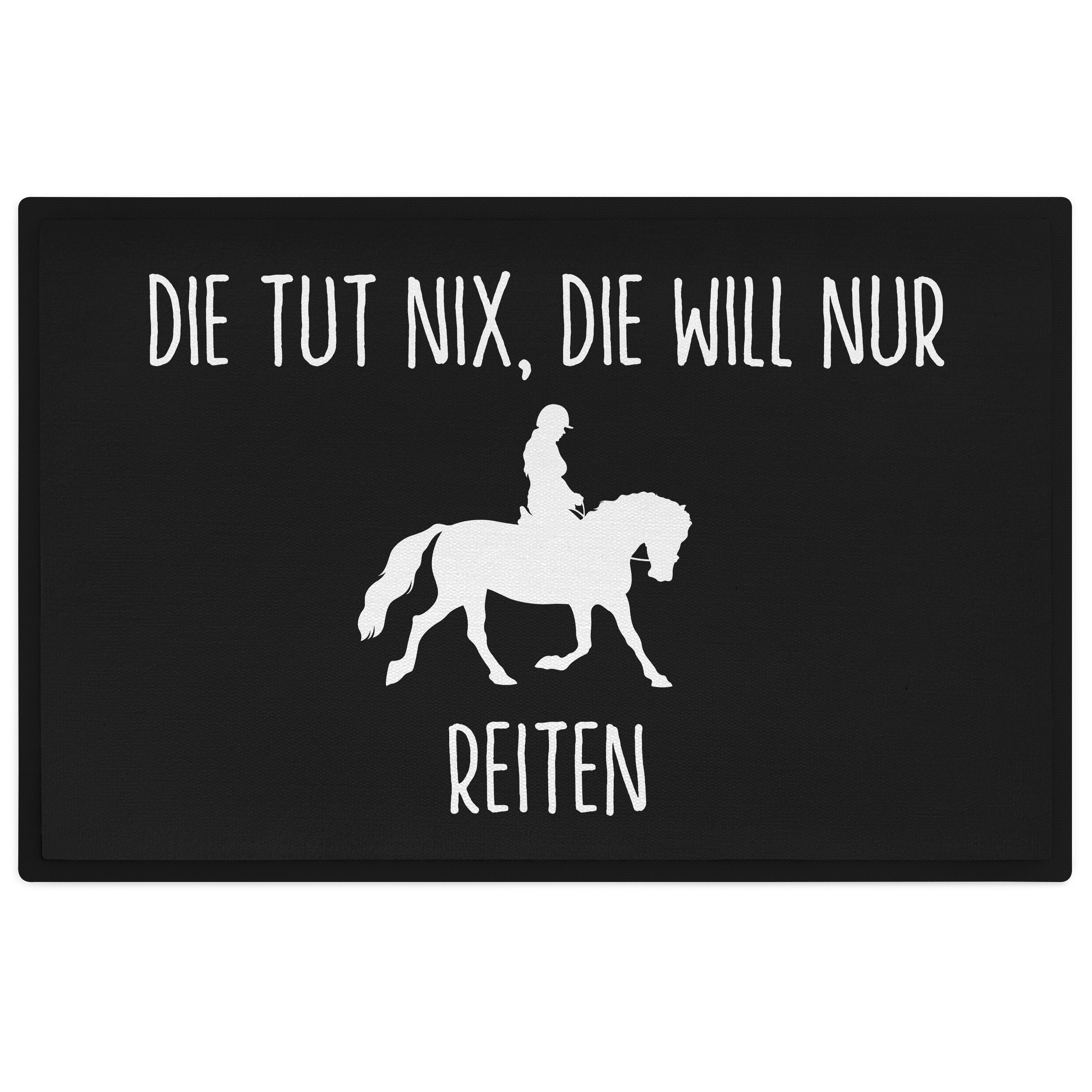Will Nur Fußmatte Reiten Pferde Tut Reiterin Trendation Die Die Geschenk Fußmatte Nix Reit,