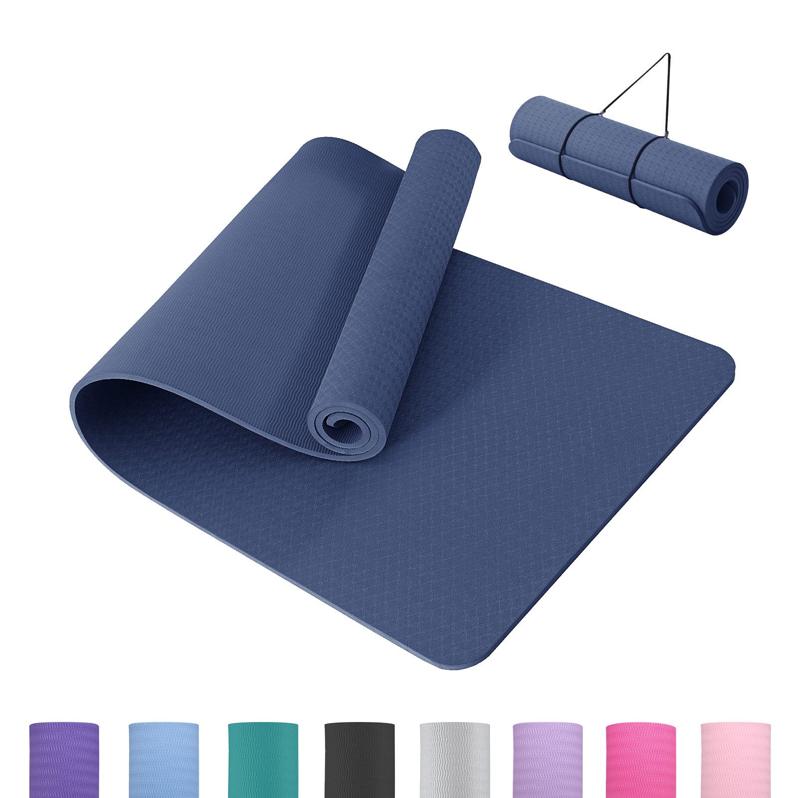 Good Nite Yogamatte Gymnastikmatten mit Tragegurt – 10 mm dick, 183x61 cm (1-St), rutschfest, komfortabel, 183x61x1 cm – Bild 2 von 5