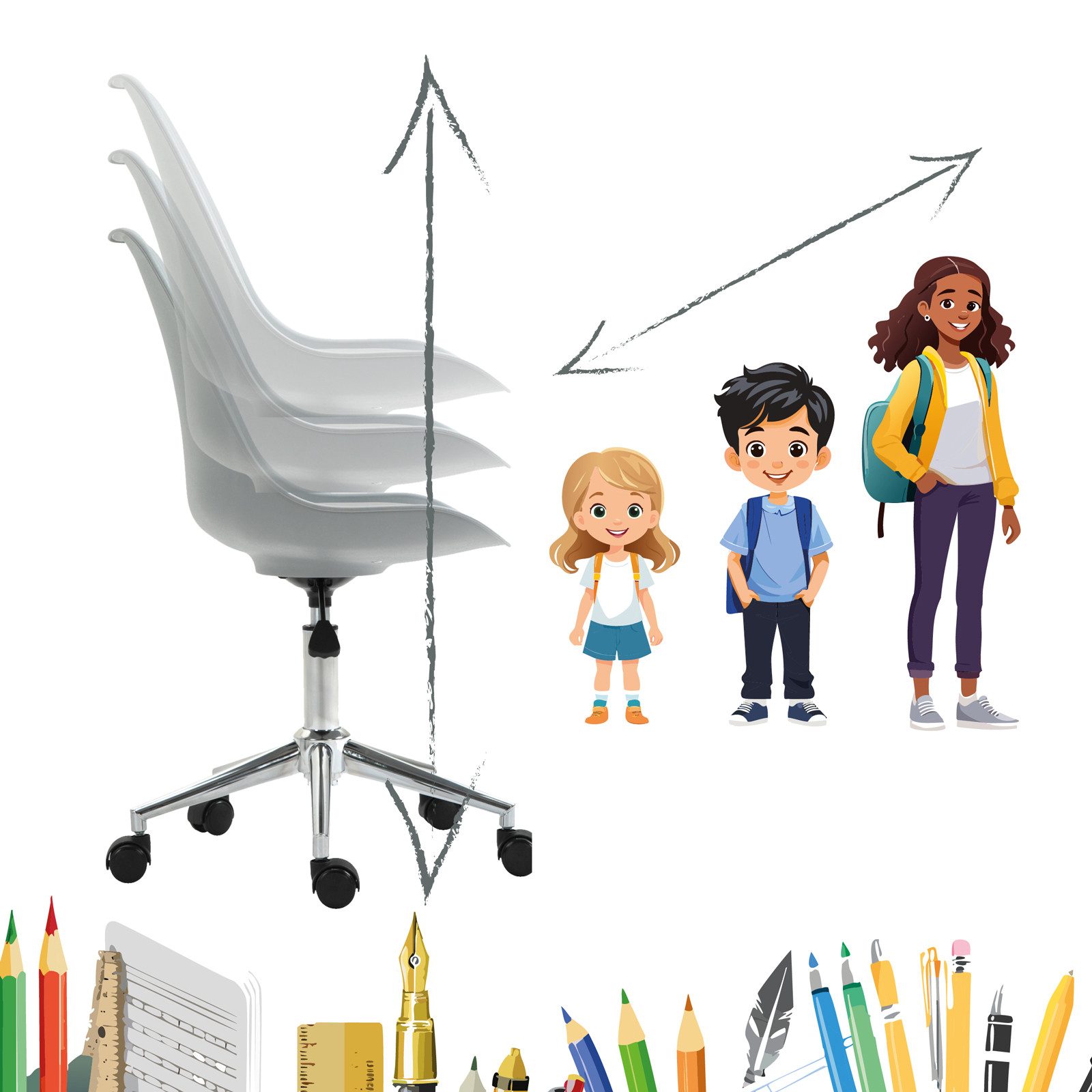 SVITA Schreibtischstuhl EDDY (Paket, 1 St), stufenlos höhenverstellbar, hoh günstig online kaufen